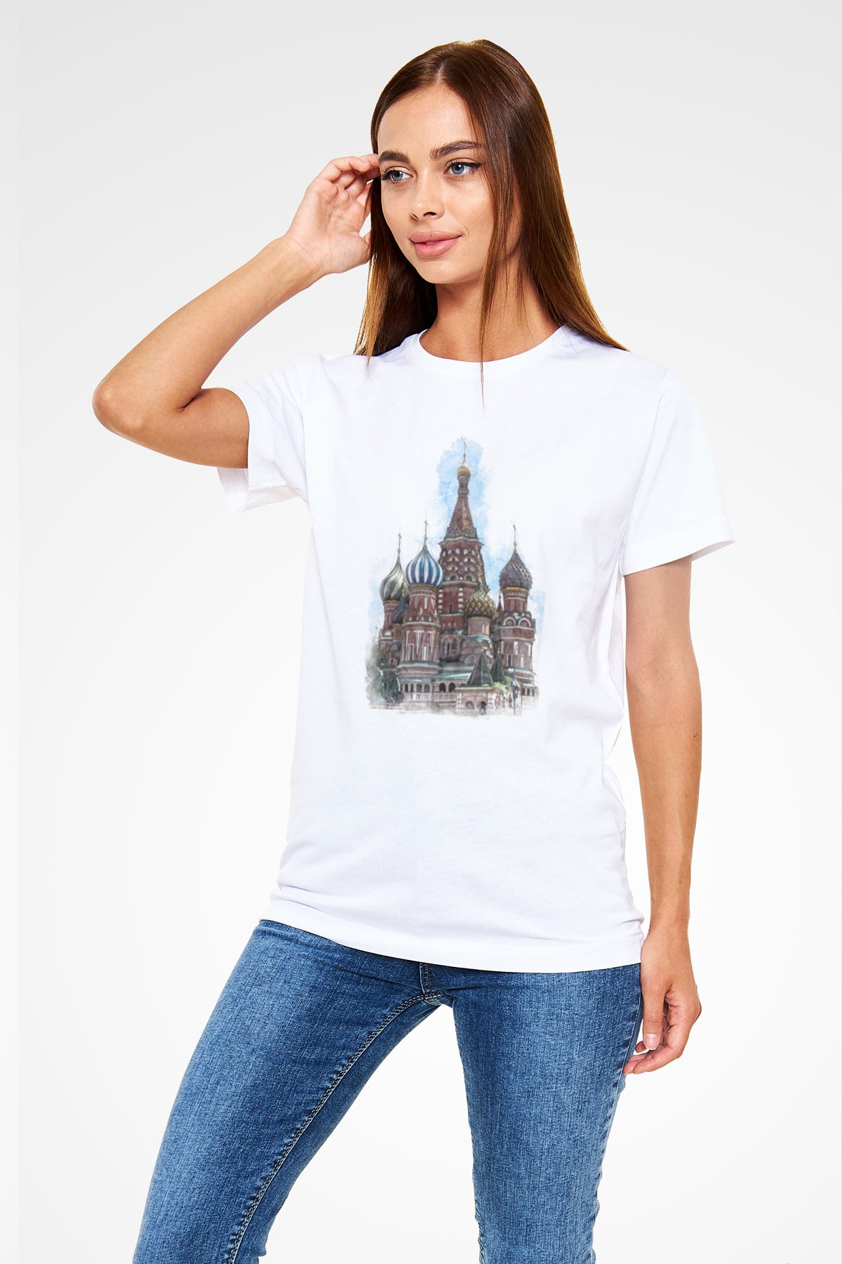 Aziz Vasil Katedrali Beyaz Unisex Tişört T-Shirt - TişörtFabrikası