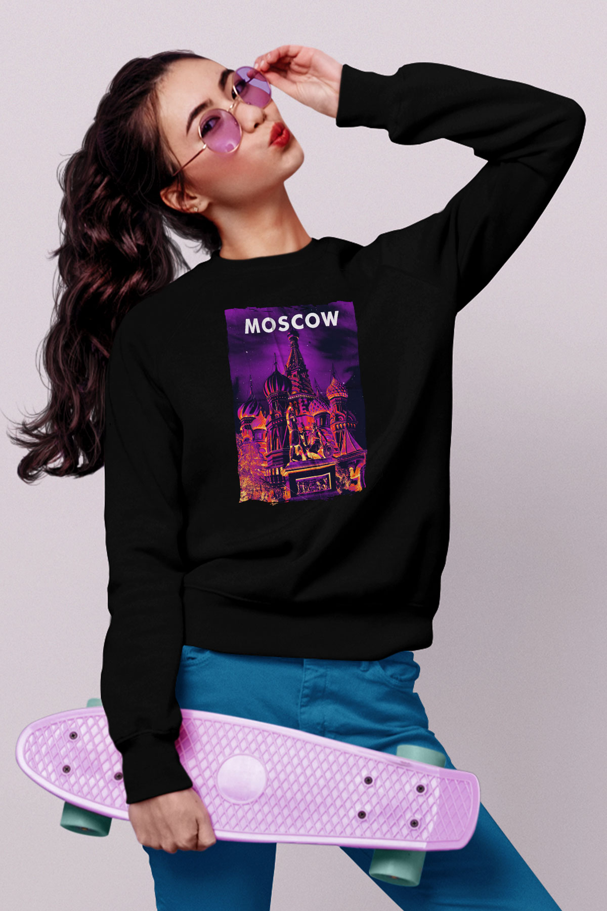 Aziz Vasil Katedrali Siyah Unisex Sweatshirt