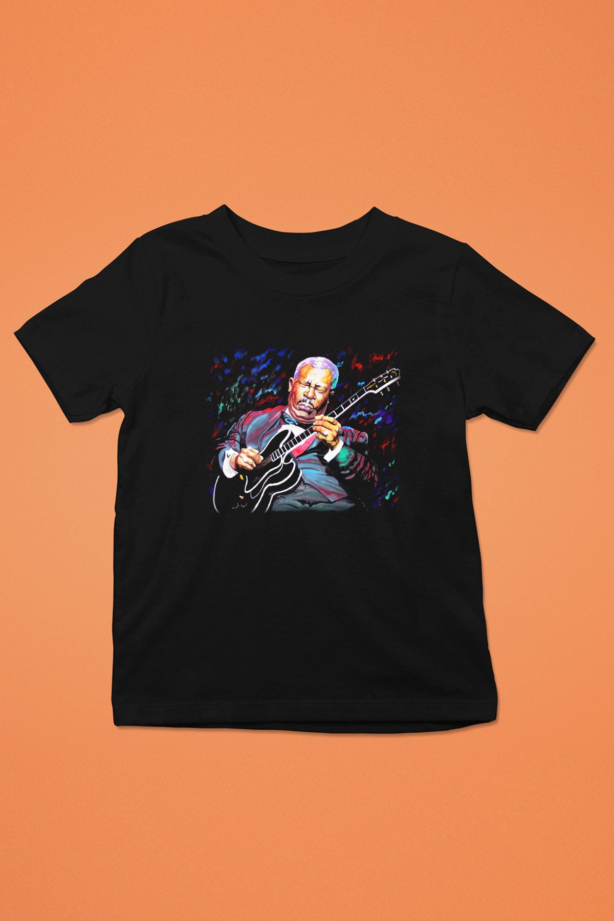 B.B. King Baskılı Siyah Unisex Çocuk Tişört