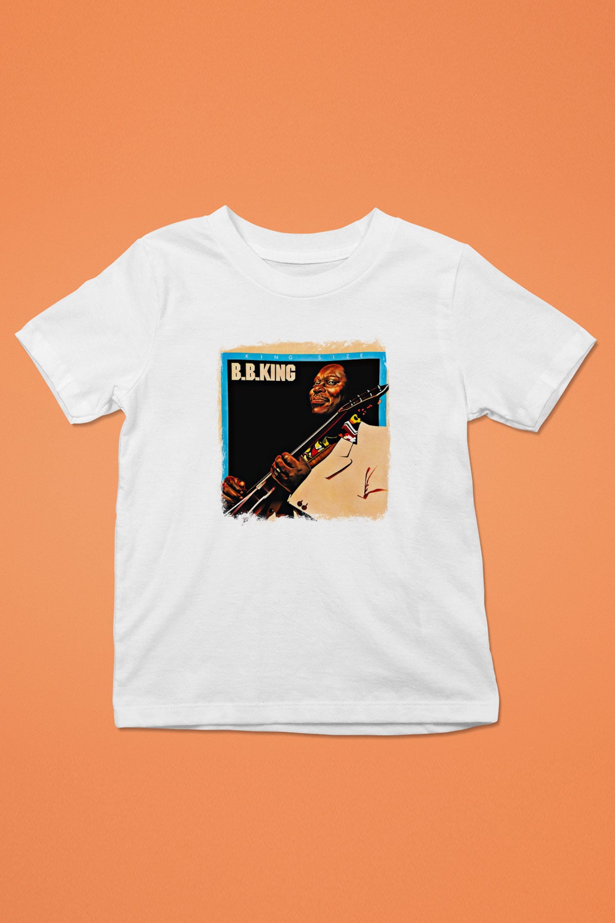 B.B. King Baskılı Unisex Beyaz Çocuk Tişört