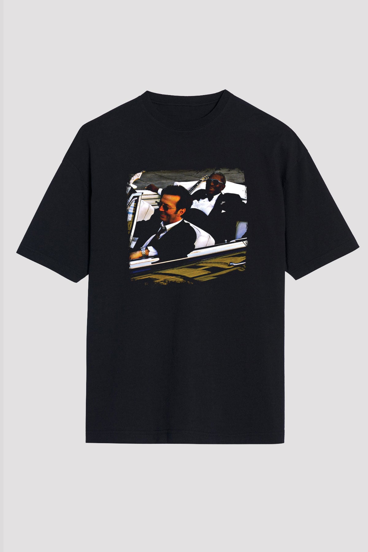 B.B. King Baskılı Unisex Siyah Oversize Tişört