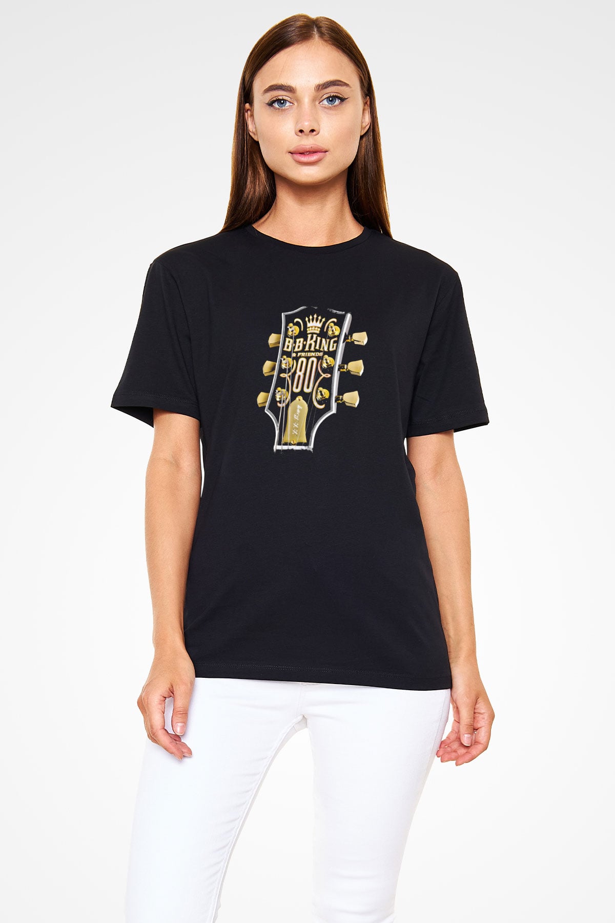 B.B. King Baskılı Unisex Siyah Tişört