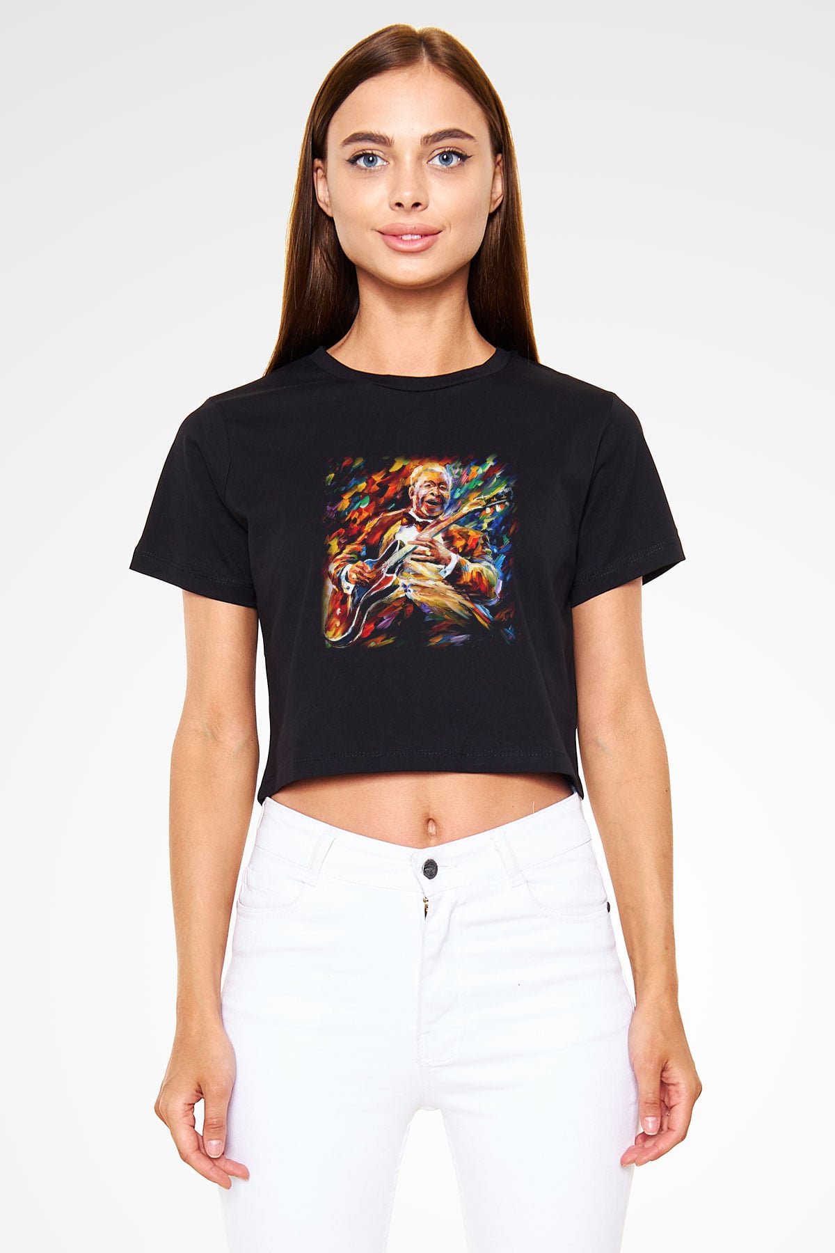 B.B. King Siyah Crop Top Tişört