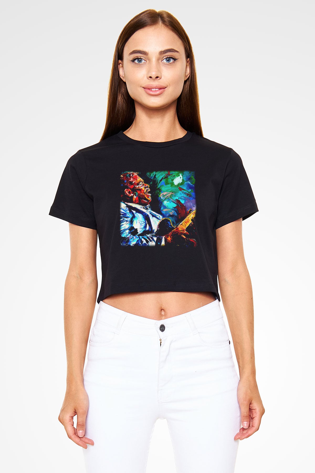 B.B. King Siyah Crop Top Tişört