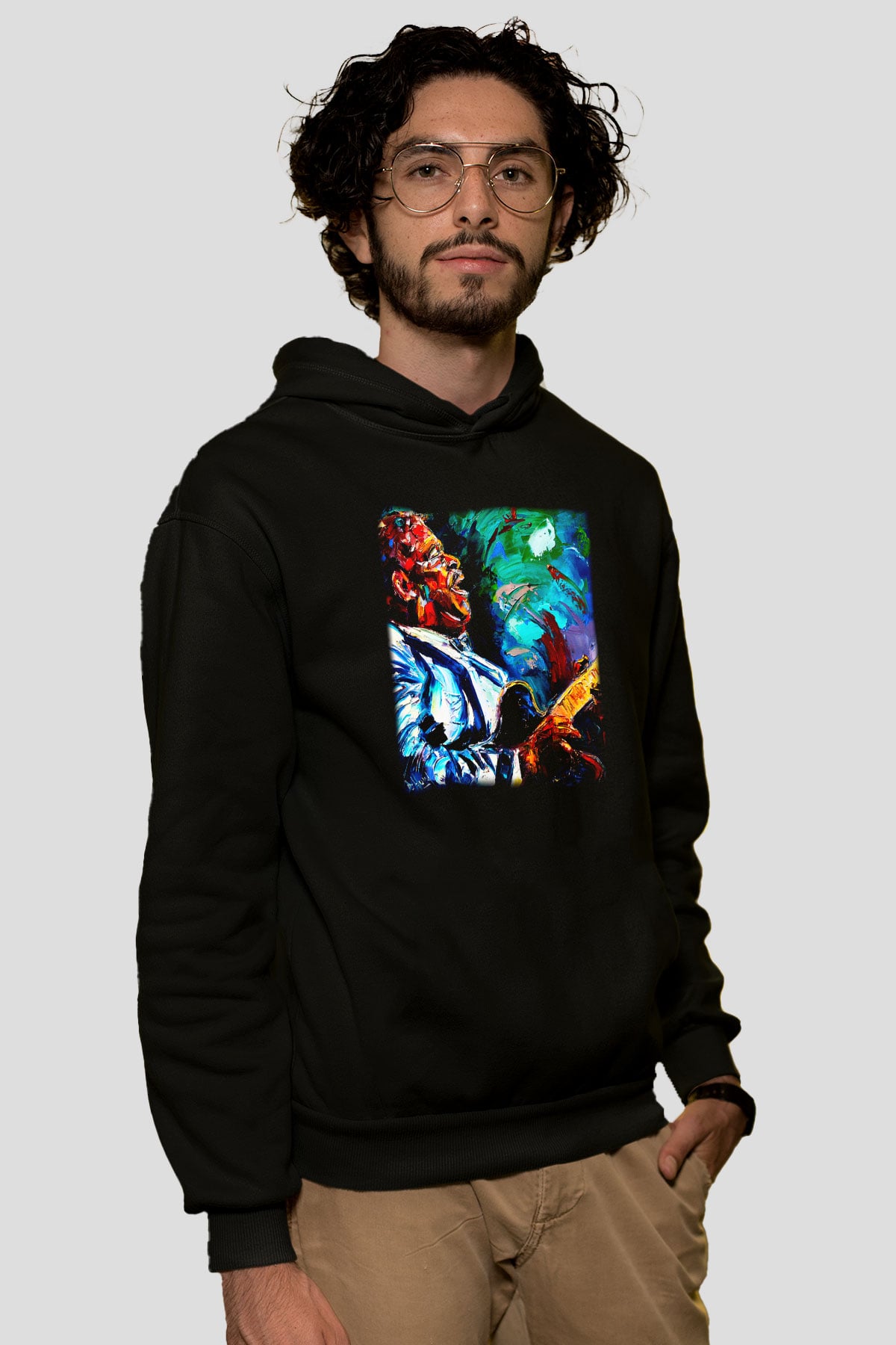 B.B. King Siyah Unisex Hoodie