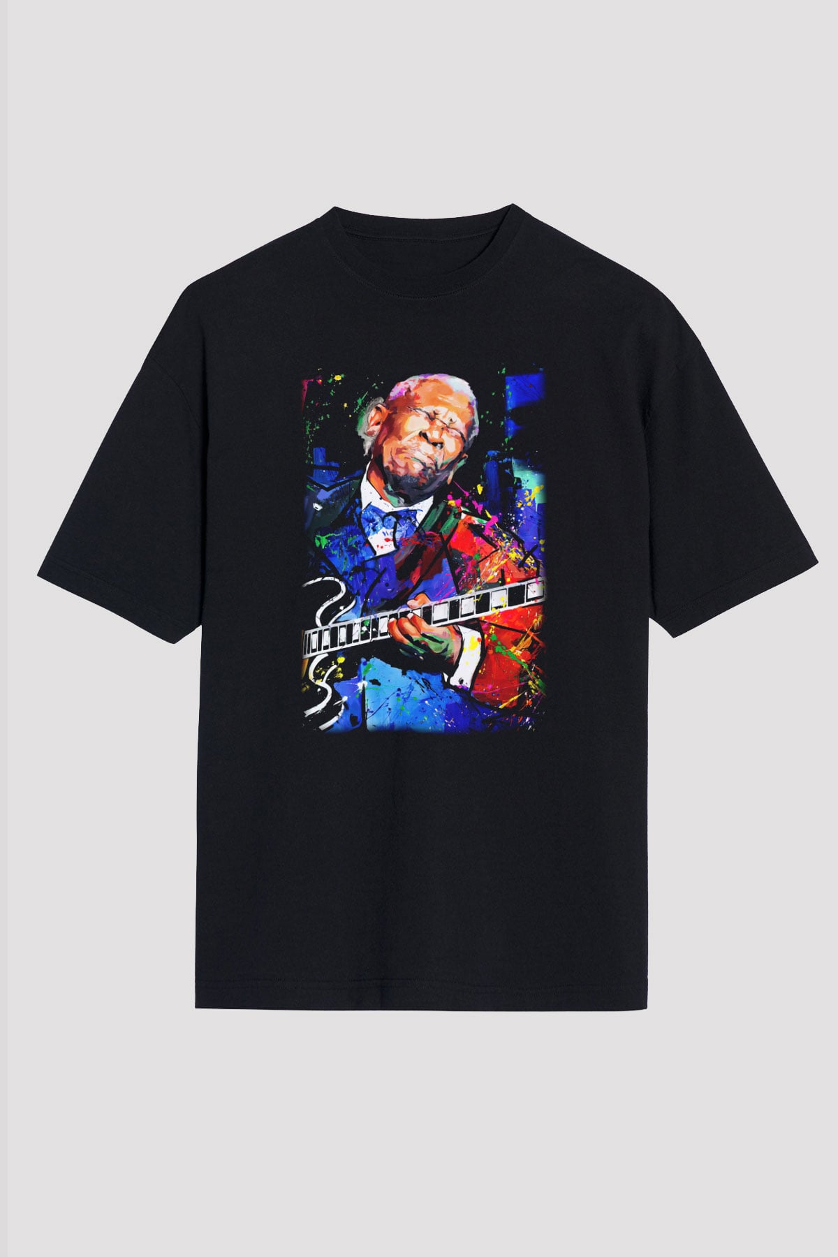 B.B. King Siyah Unisex Oversize Tişört T-Shirt