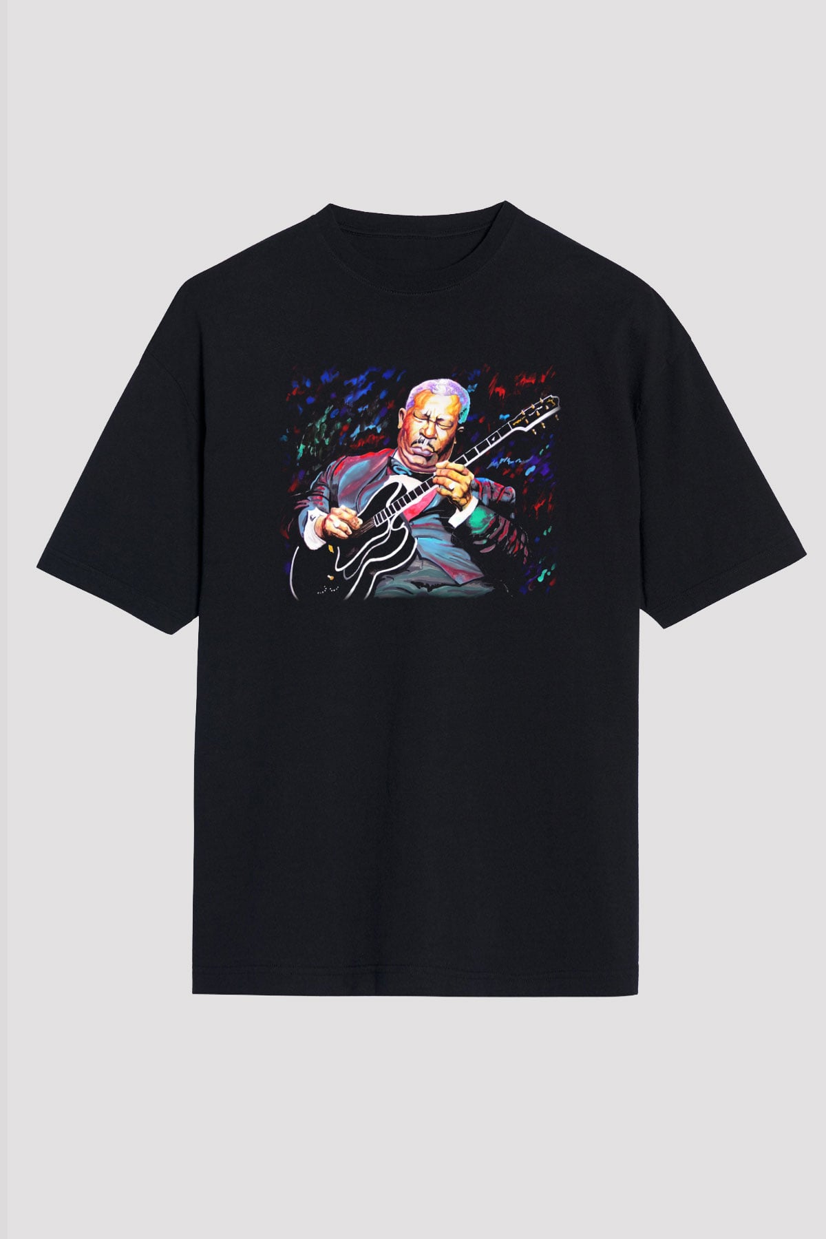 B.B. King Siyah Unisex Oversize Tişört T-Shirt