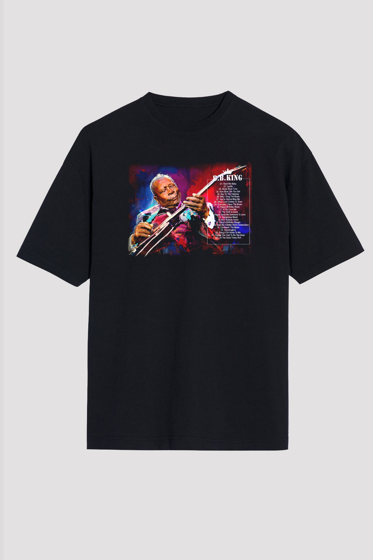 B.B. King Siyah Unisex Oversize Tişört T-Shirt