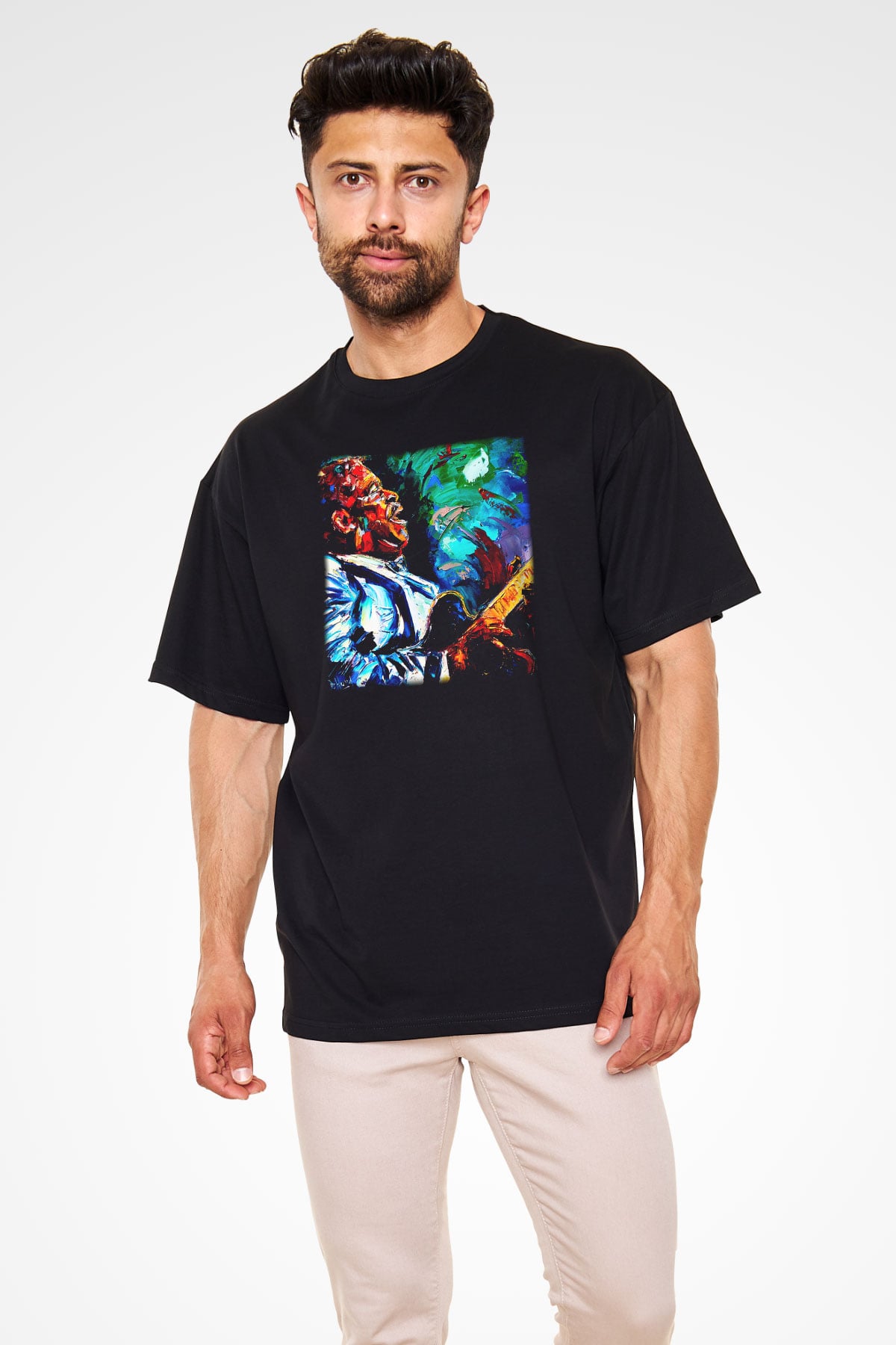 B.B. King Siyah Unisex Oversize Tişört T-Shirt