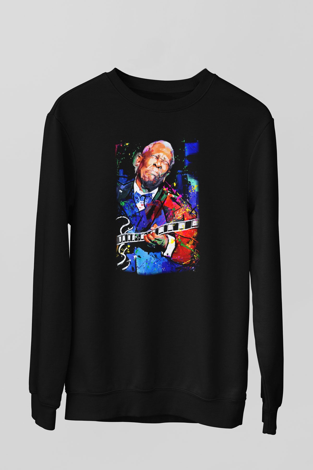 B.B. King Siyah Unisex Sweatshirt
