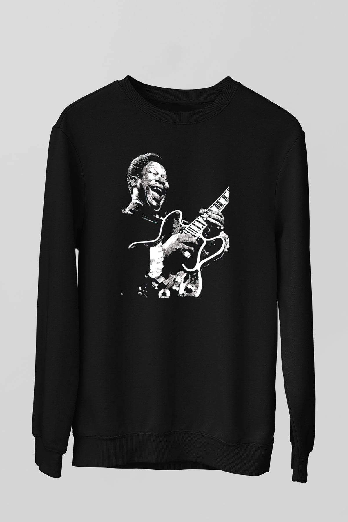 B.B. King Siyah Unisex Sweatshirt