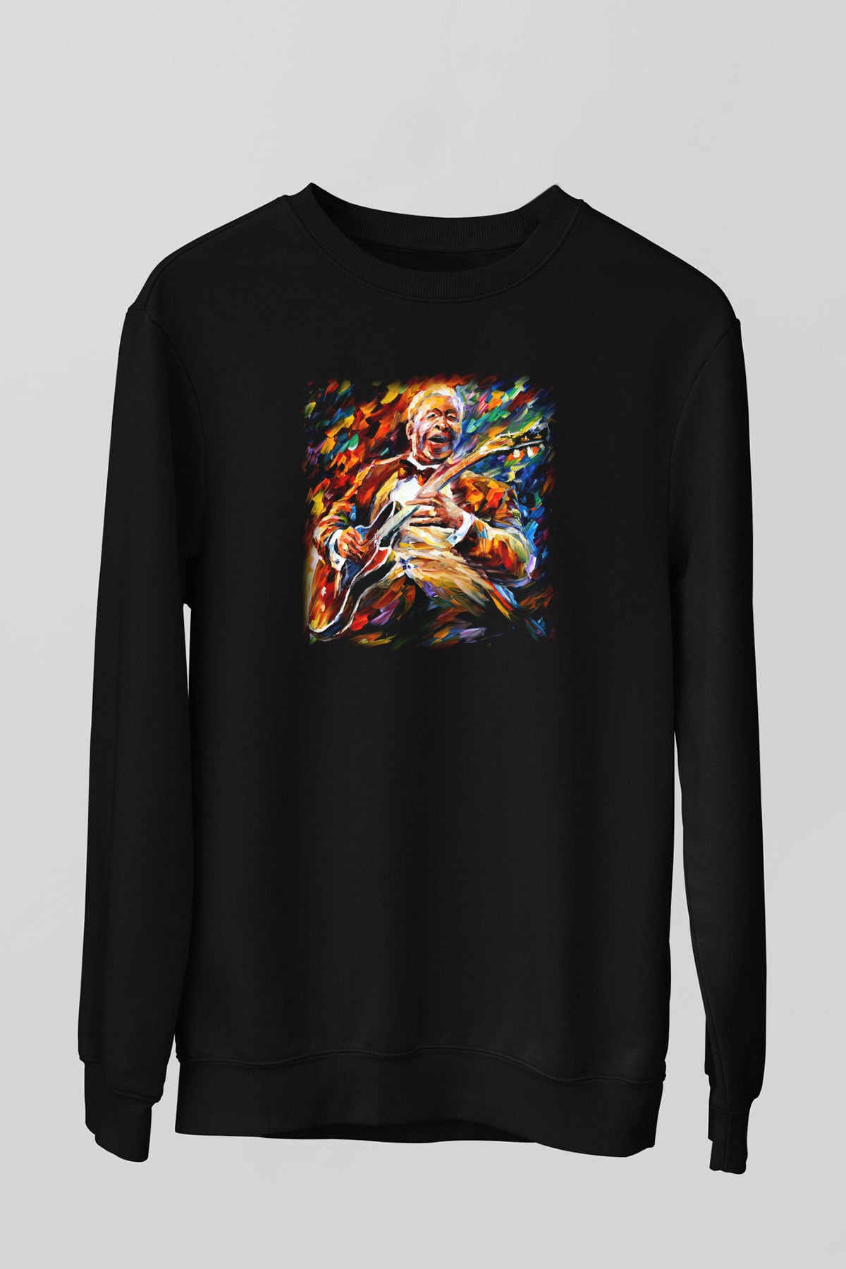 B.B. King Siyah Unisex Sweatshirt