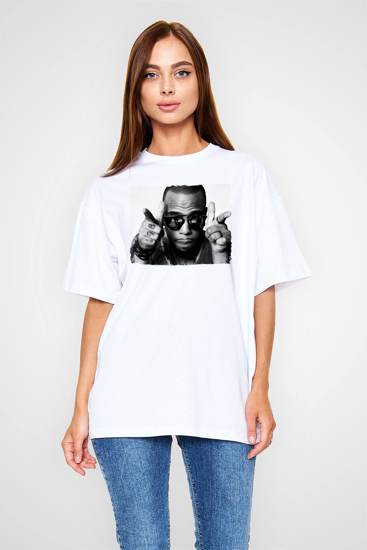 B.o.B Beyaz Unisex Tişört T-Shirt - TişörtFabrikası
