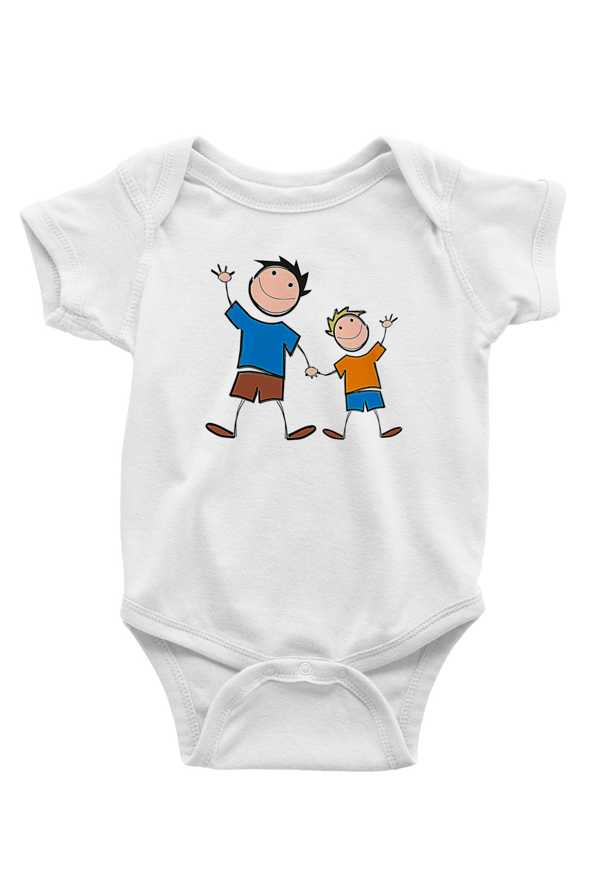 Babalar Günü Baskılı Beyaz Unisex Bebek Body - Zıbın