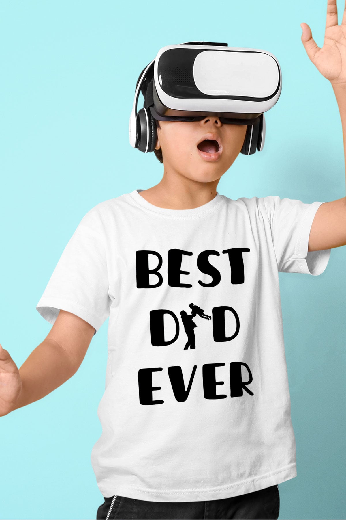 Babalar Günü Baskılı Beyaz Unisex Beyaz Çocuk Tişört - Tshirt