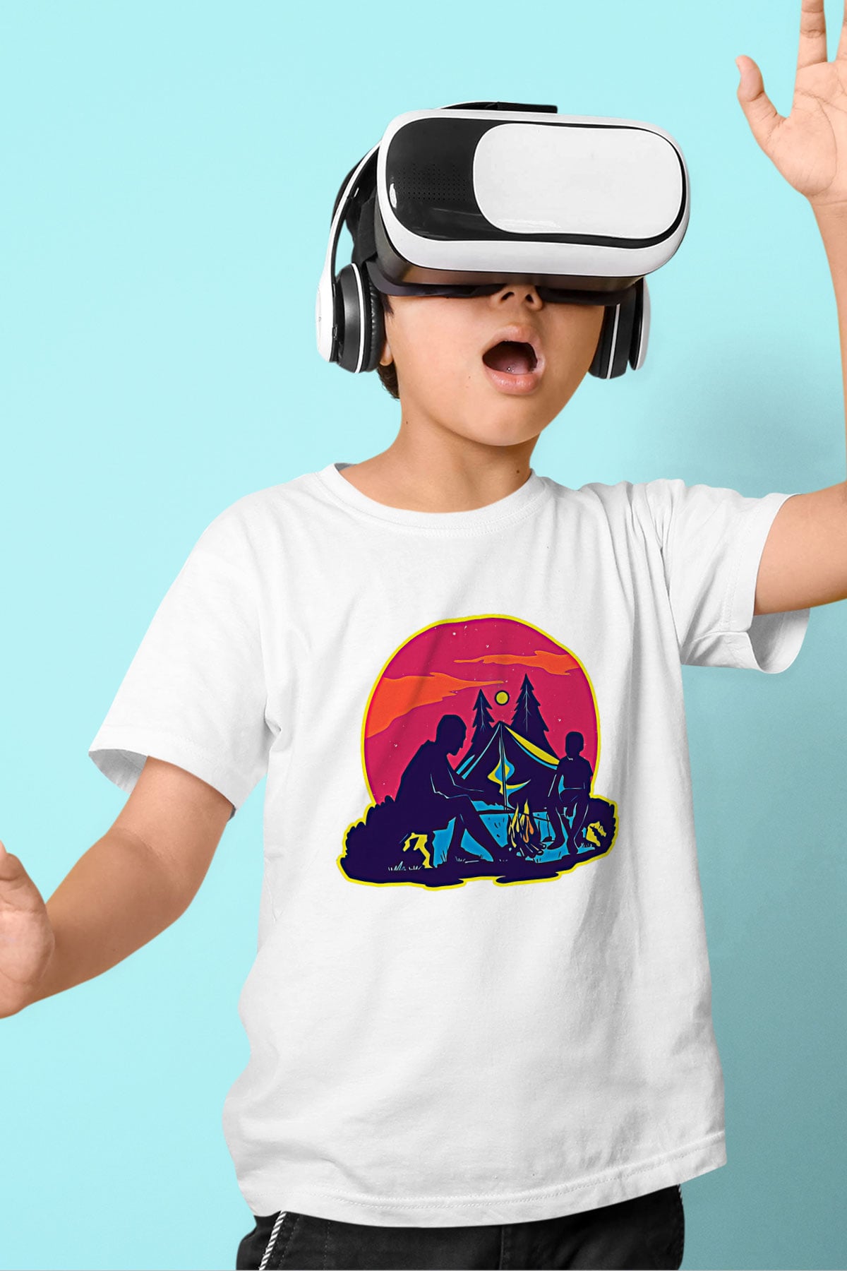 Babalar Günü Baskılı Beyaz Unisex Beyaz Çocuk Tişört - Tshirt