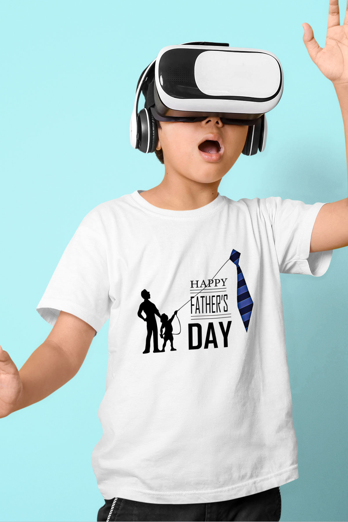 Babalar Günü Baskılı Beyaz Unisex Beyaz Çocuk Tişört - Tshirt