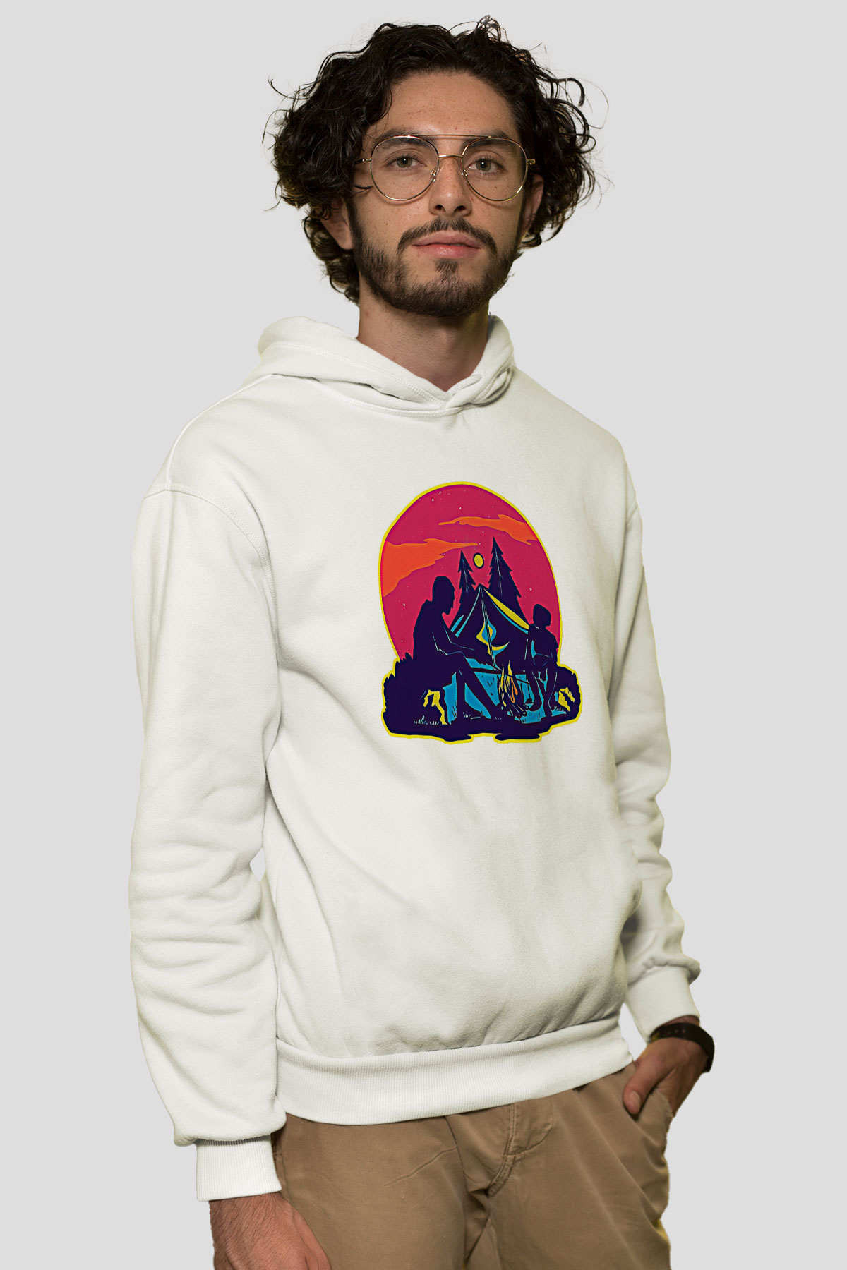 Babalar Günü Baskılı Beyaz Unisex Hoodie