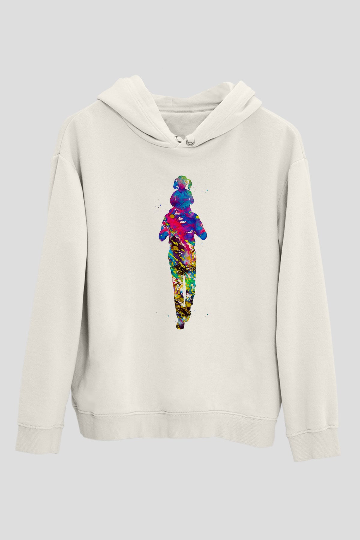 Babalar Günü Baskılı Beyaz Unisex Hoodie