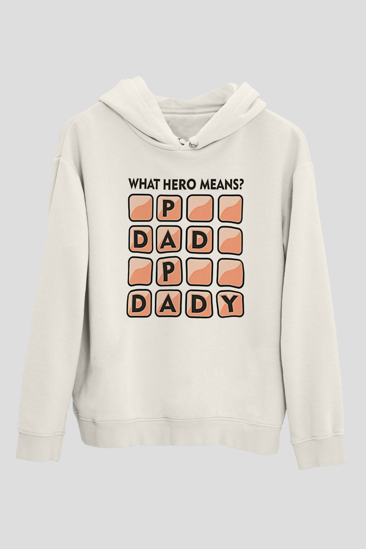 Babalar Günü Baskılı Beyaz Unisex Hoodie