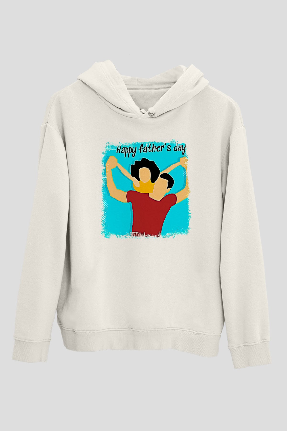 Babalar Günü Baskılı Beyaz Unisex Hoodie