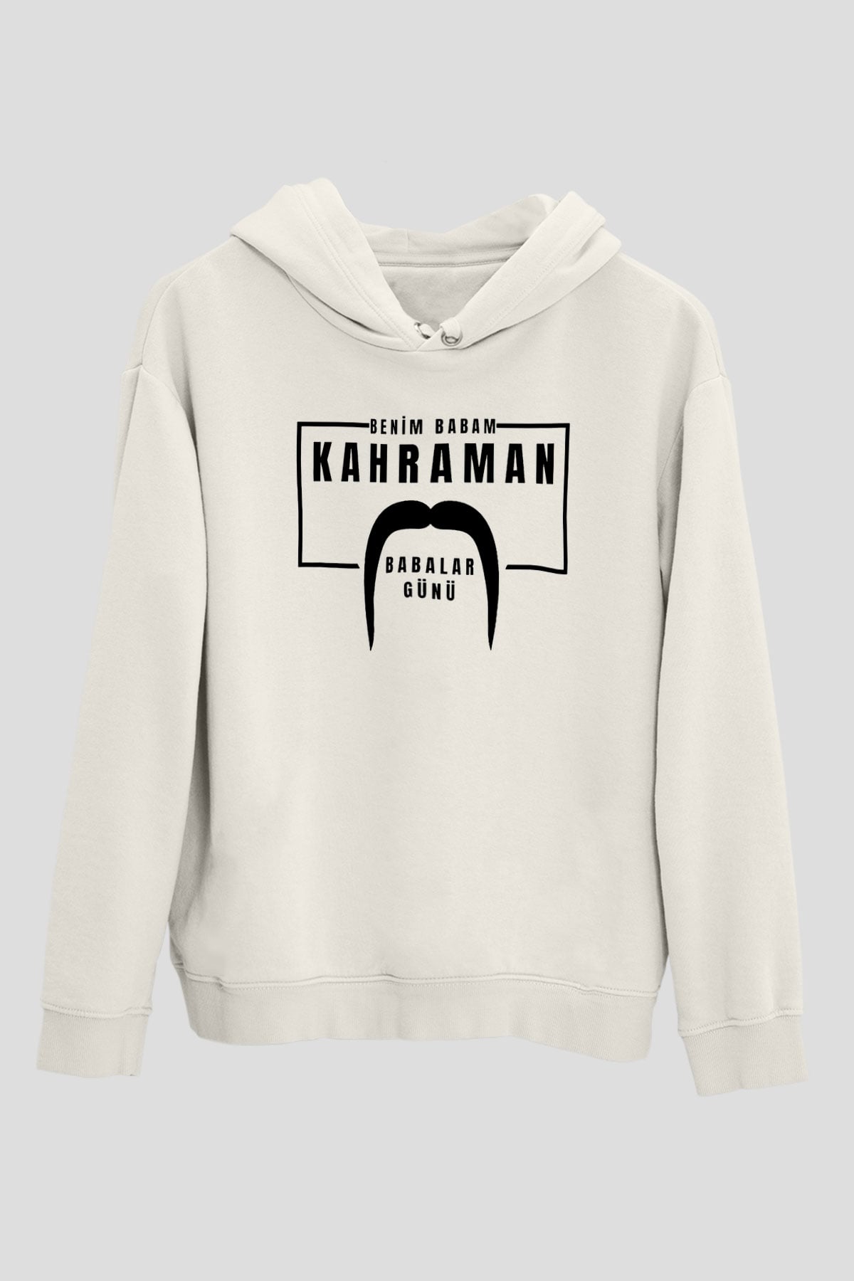 Babalar Günü Baskılı Beyaz Unisex Hoodie
