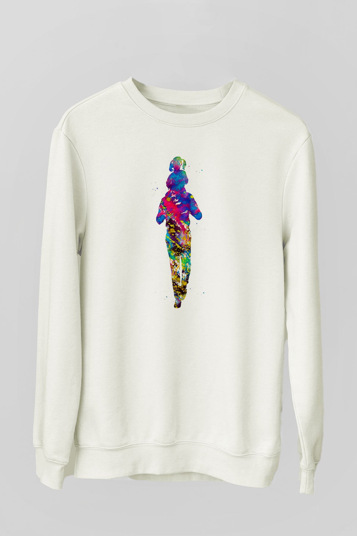 Babalar Günü Baskılı Beyaz Unisex Sweatshirt