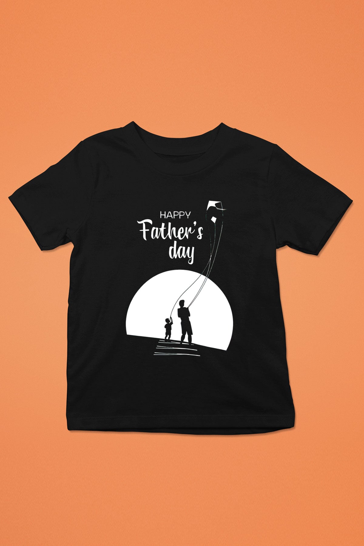 Babalar Günü Baskılı Unisex Siyah Çocuk Tişört - Tshirt