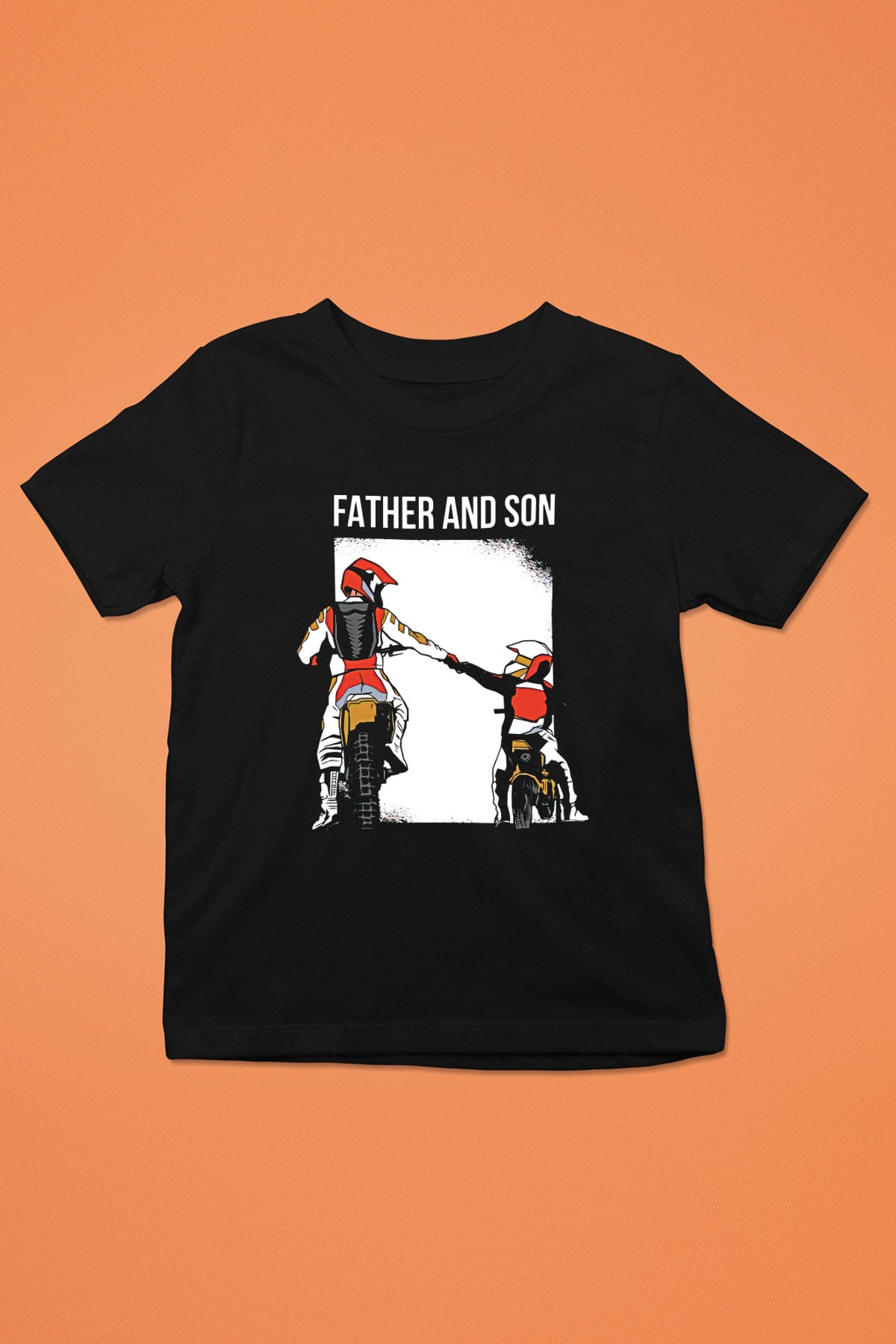 Babalar Günü Baskılı Unisex Siyah Çocuk Tişört - Tshirt