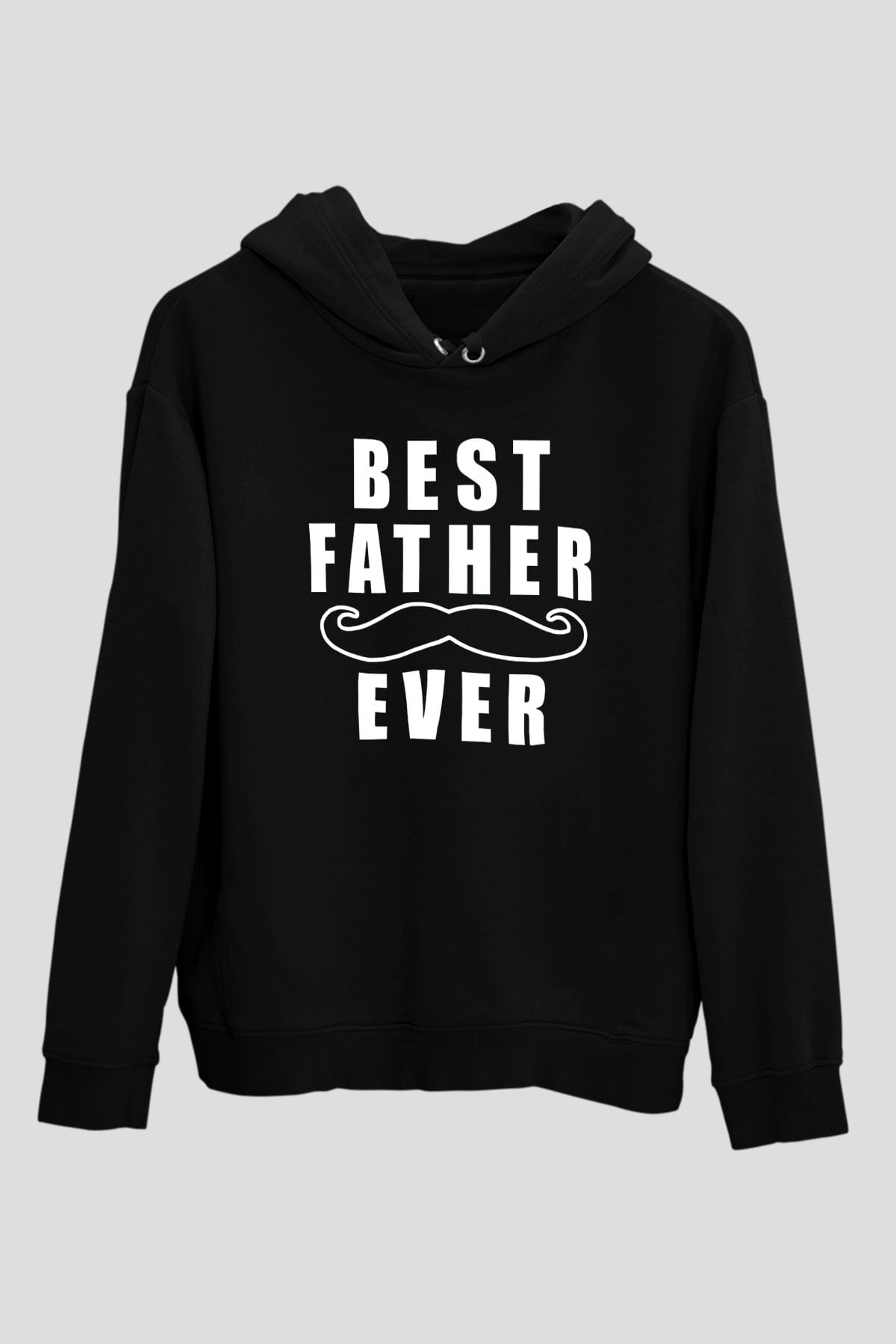 Babalar Günü Baskılı Unisex Siyah Hoodie