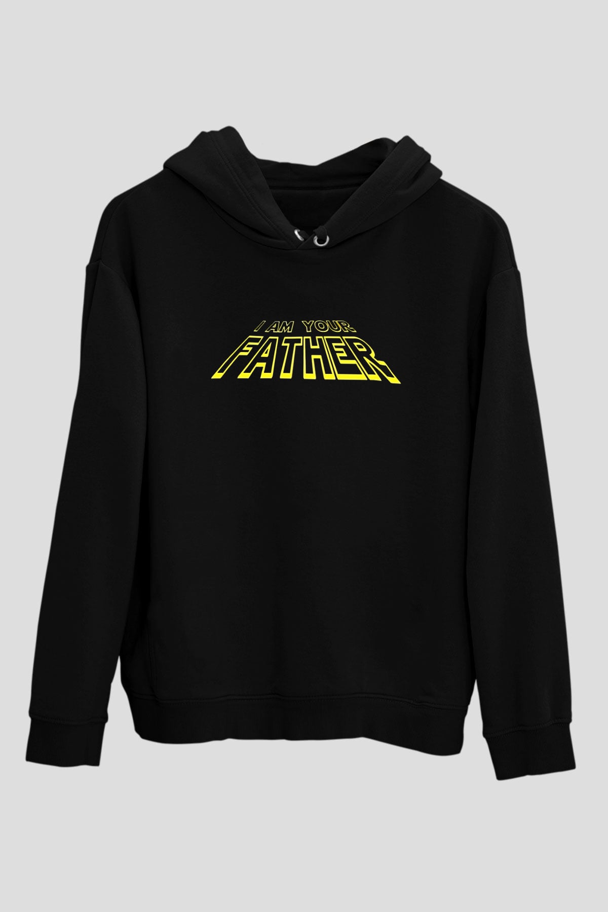 Babalar Günü Baskılı Unisex Siyah Hoodie