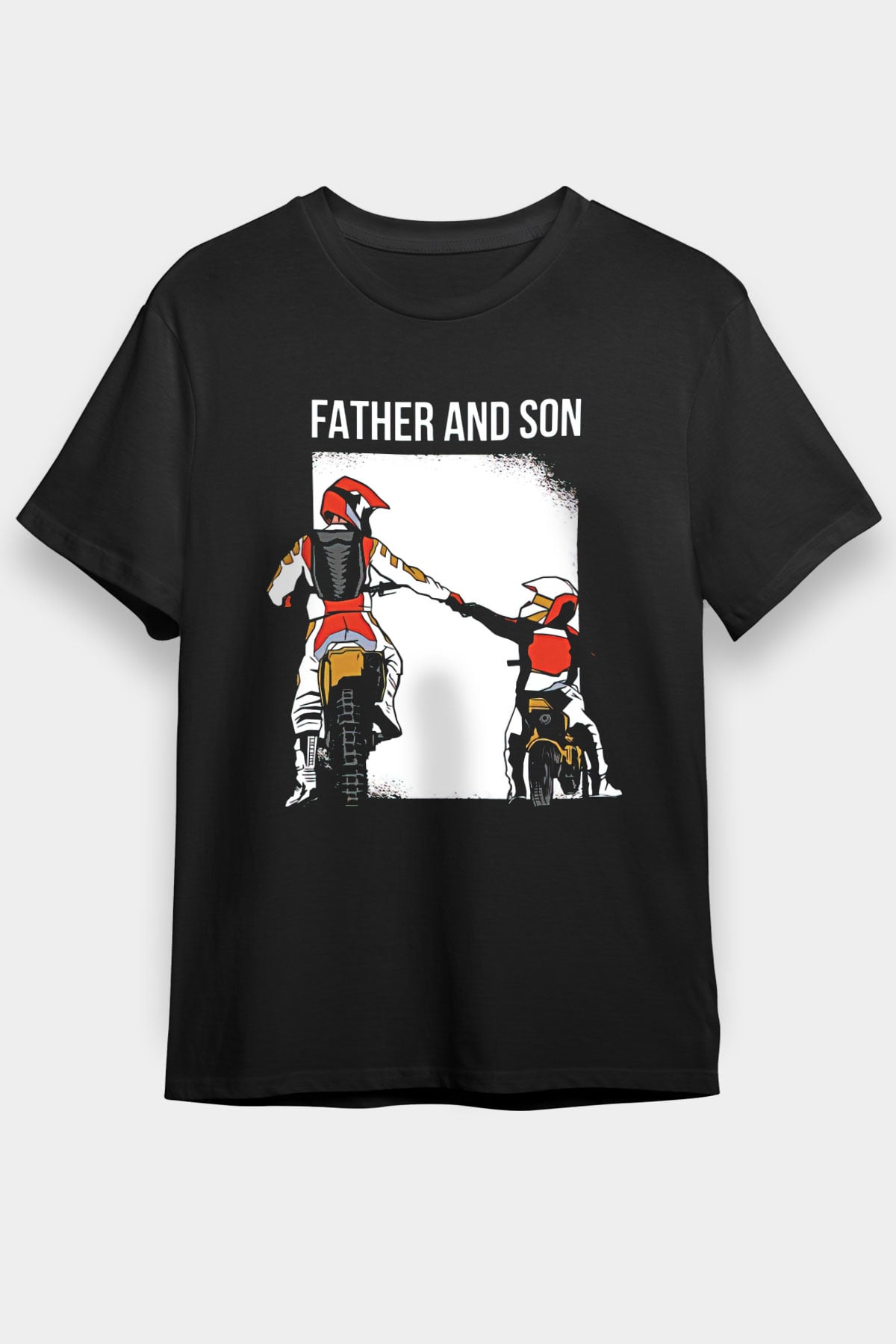 Babalar Günü Baskılı Unisex Siyah Tişört - Tshirt