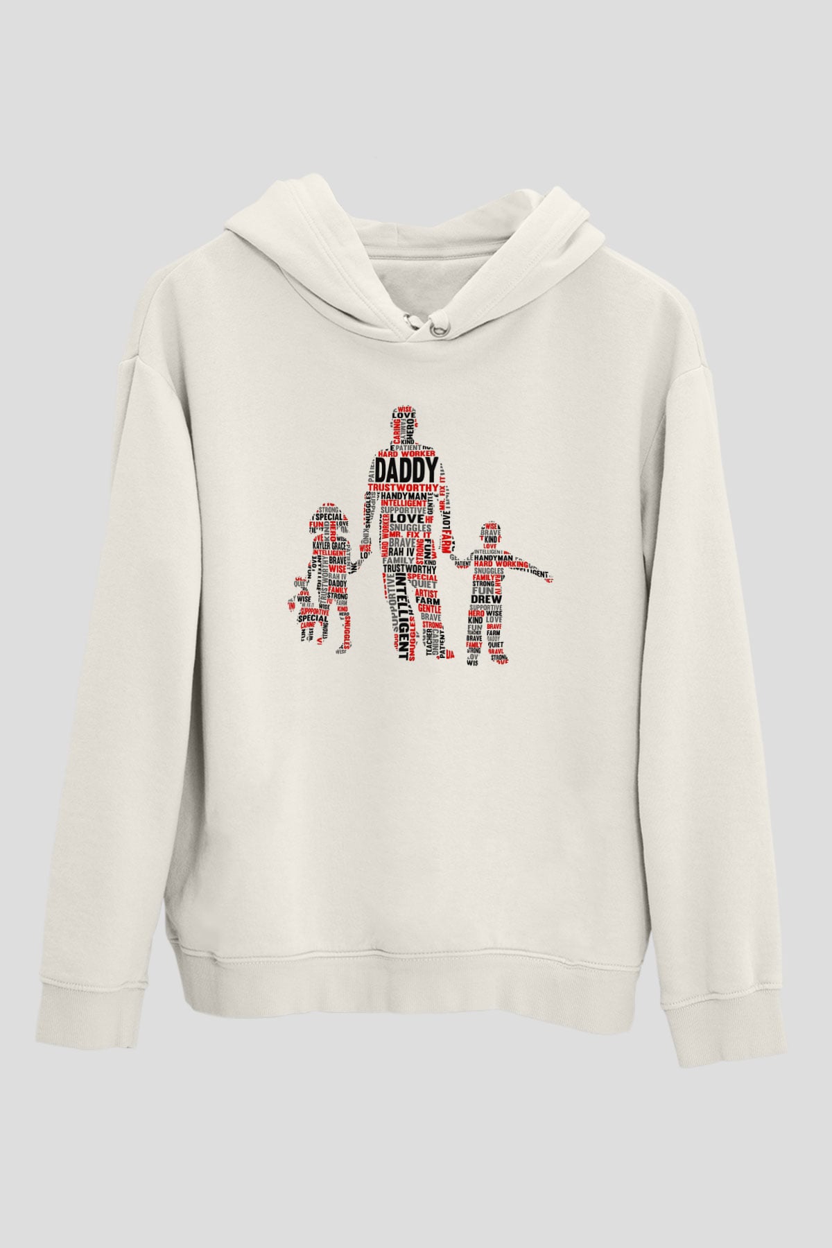 Babalar Günü Beyaz Unisex Kapşonlu Sweatshirt