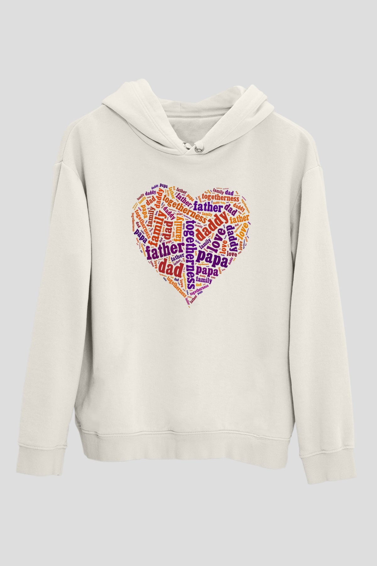 Babalar Günü Beyaz Unisex Kapşonlu Sweatshirt