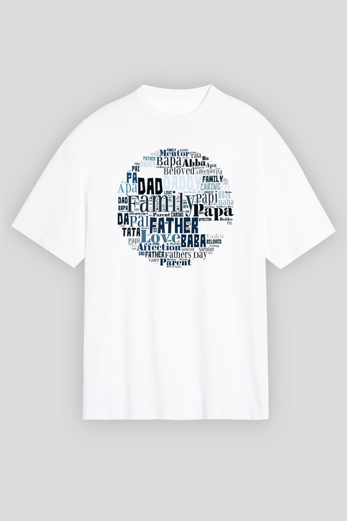Babalar Günü Beyaz Unisex Oversize Tişört T-Shirt