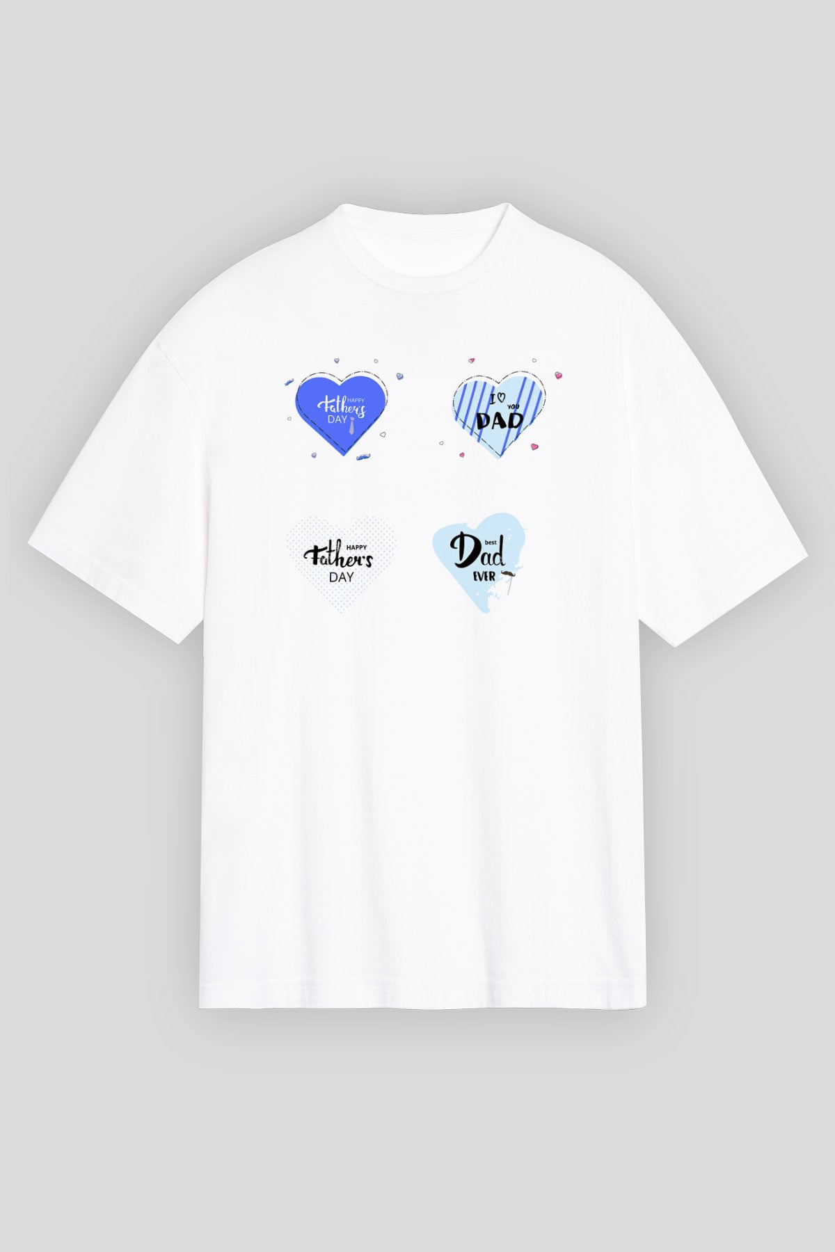 Babalar Günü Beyaz Unisex Oversize Tişört T-Shirt