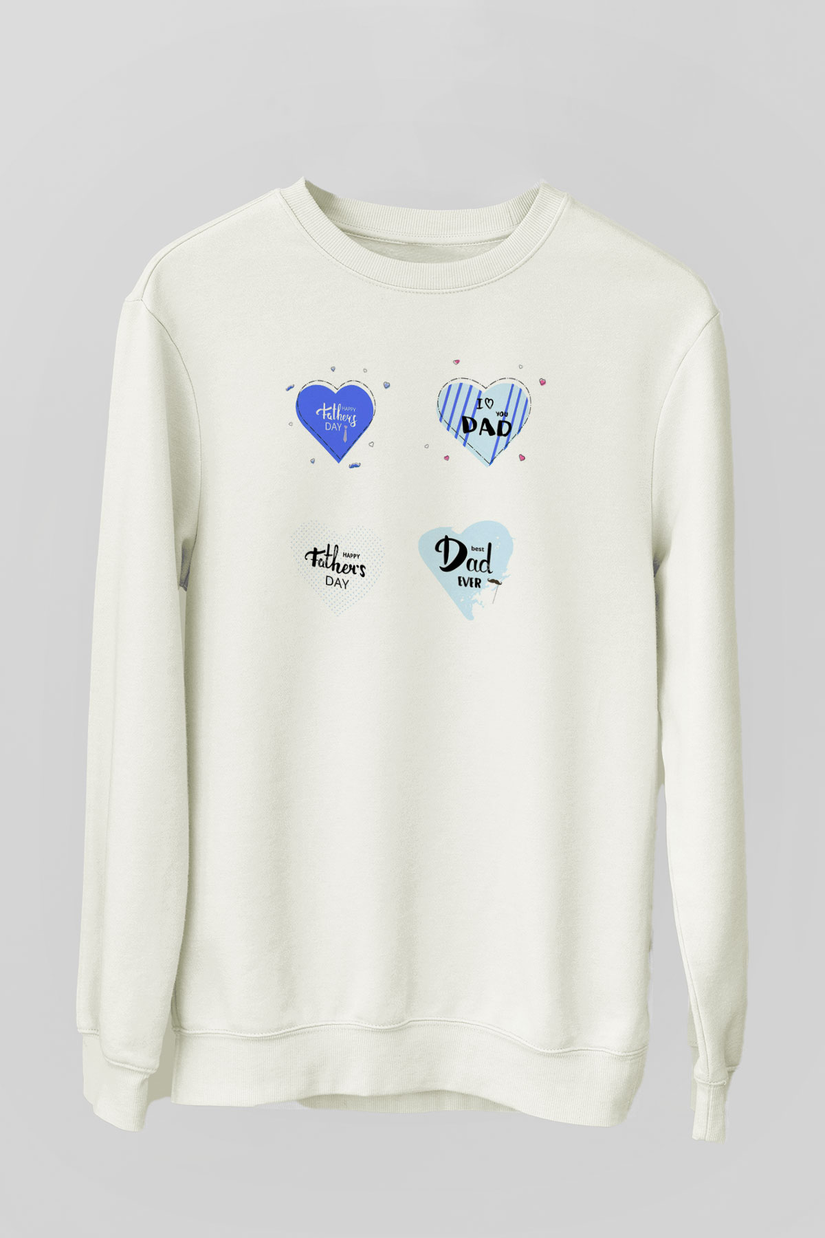 Babalar Günü Beyaz Unisex Sweatshirt