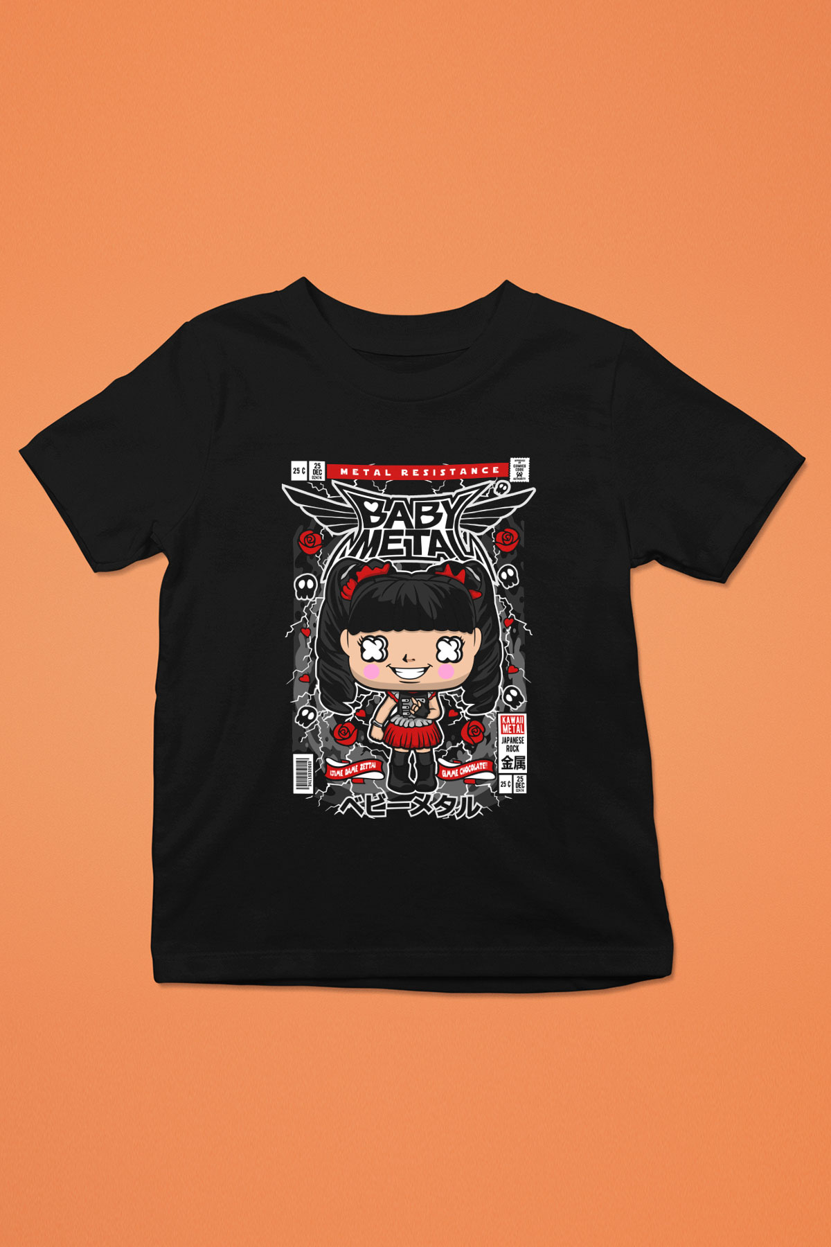 Baby Metal Baskılı Unisex Siyah Çocuk Tişört