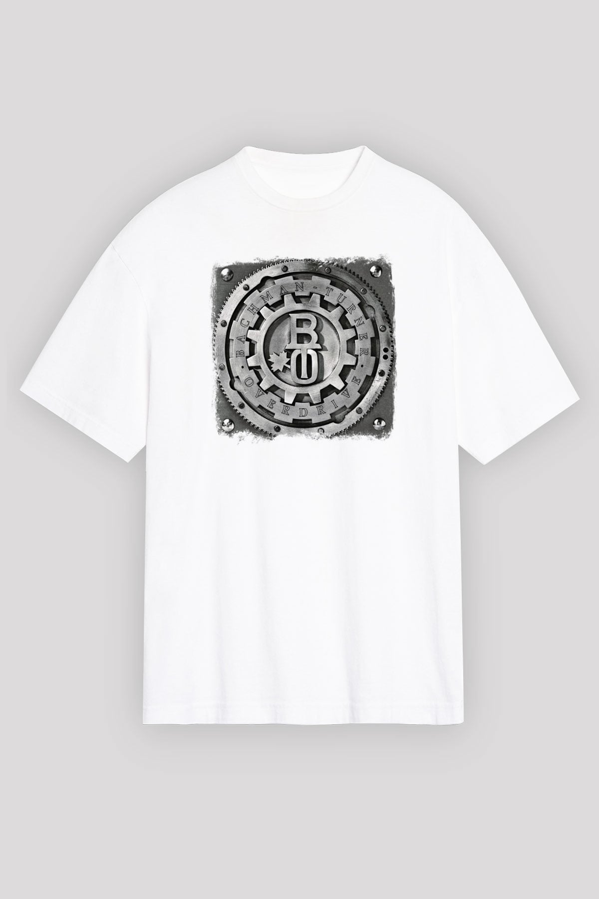 Bachman–Turner Overdrive Baskılı Unisex Beyaz Oversize Tişört
