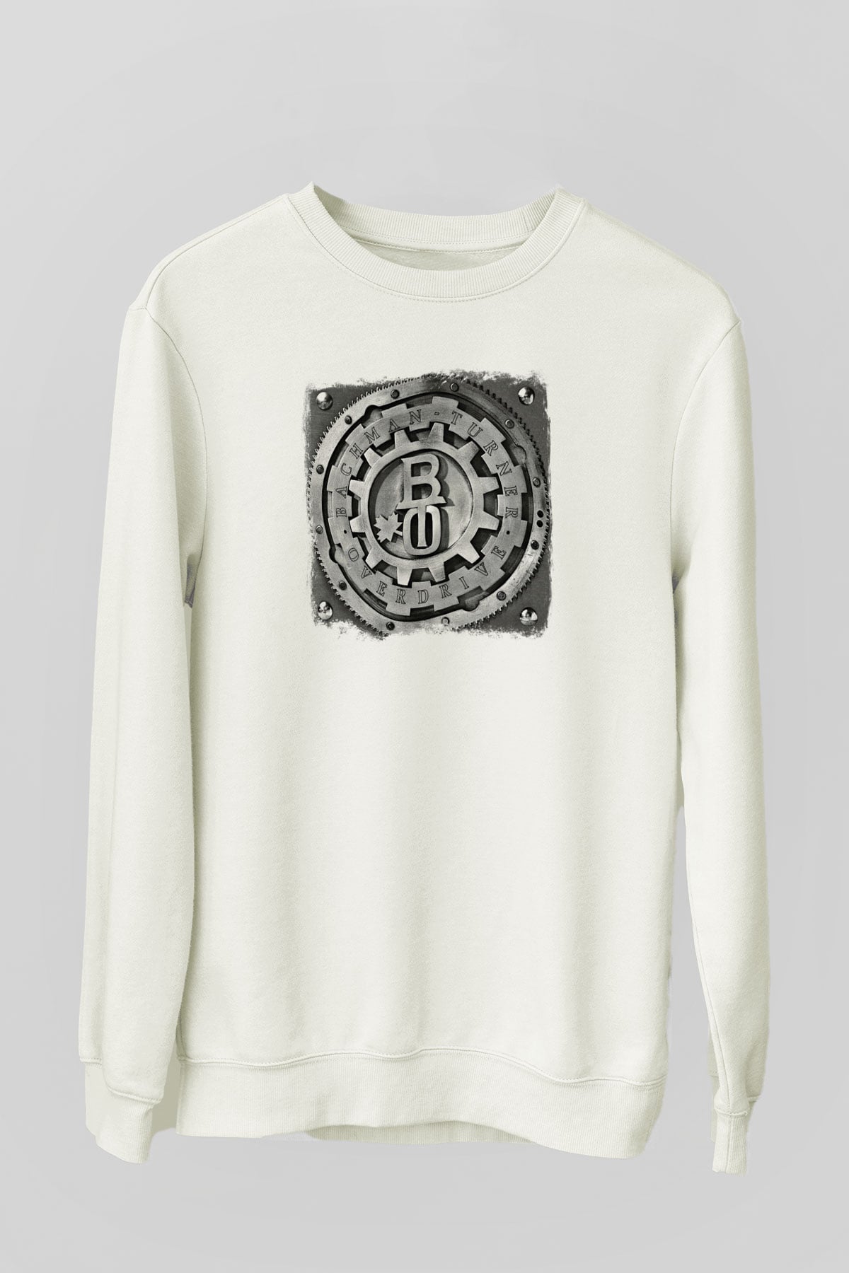 Bachman–Turner Overdrive Baskılı Unisex Beyaz Sweatshirt