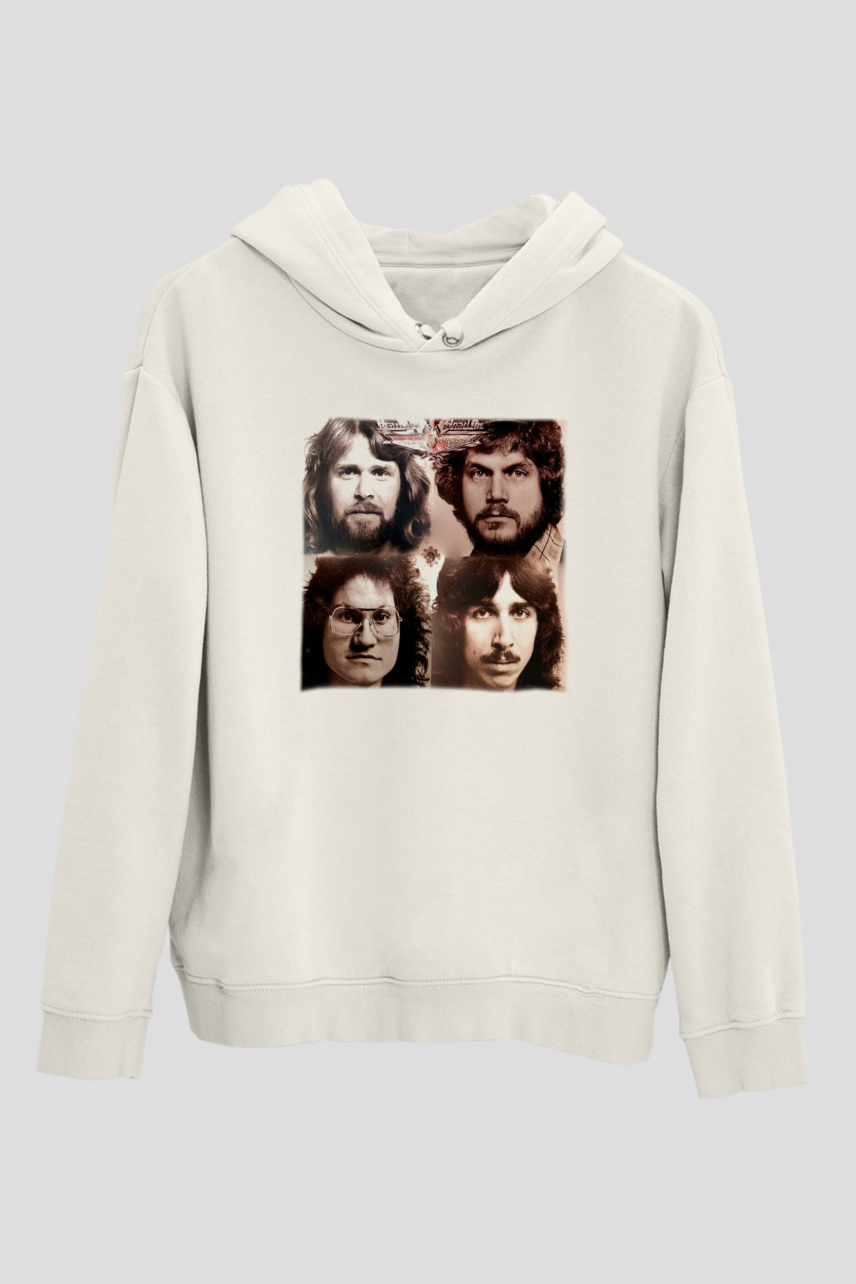 Bachman-Turner Overdrive Beyaz Unisex Kapşonlu Sweatshirt