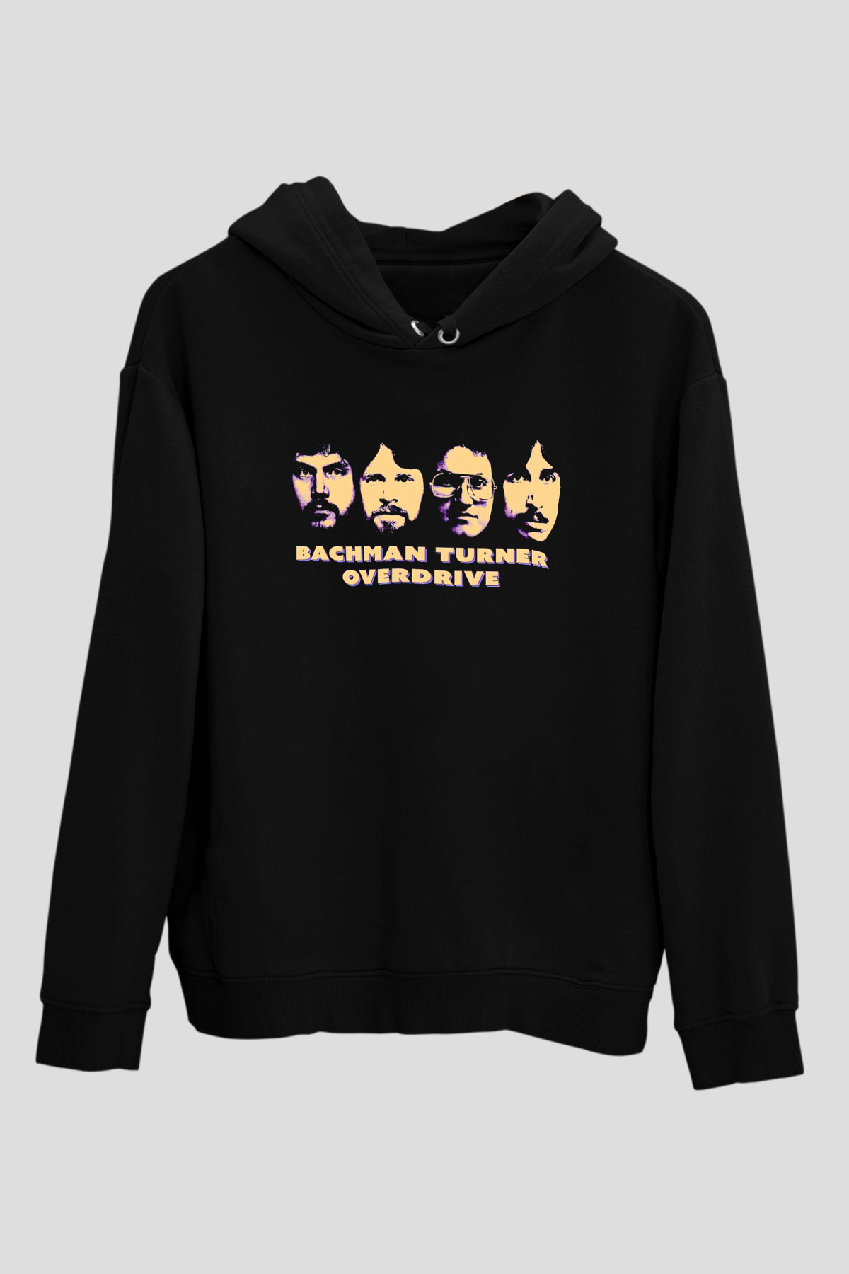Bachman-Turner Overdrive Siyah Unisex Kapüşonlu Sweatshirt
