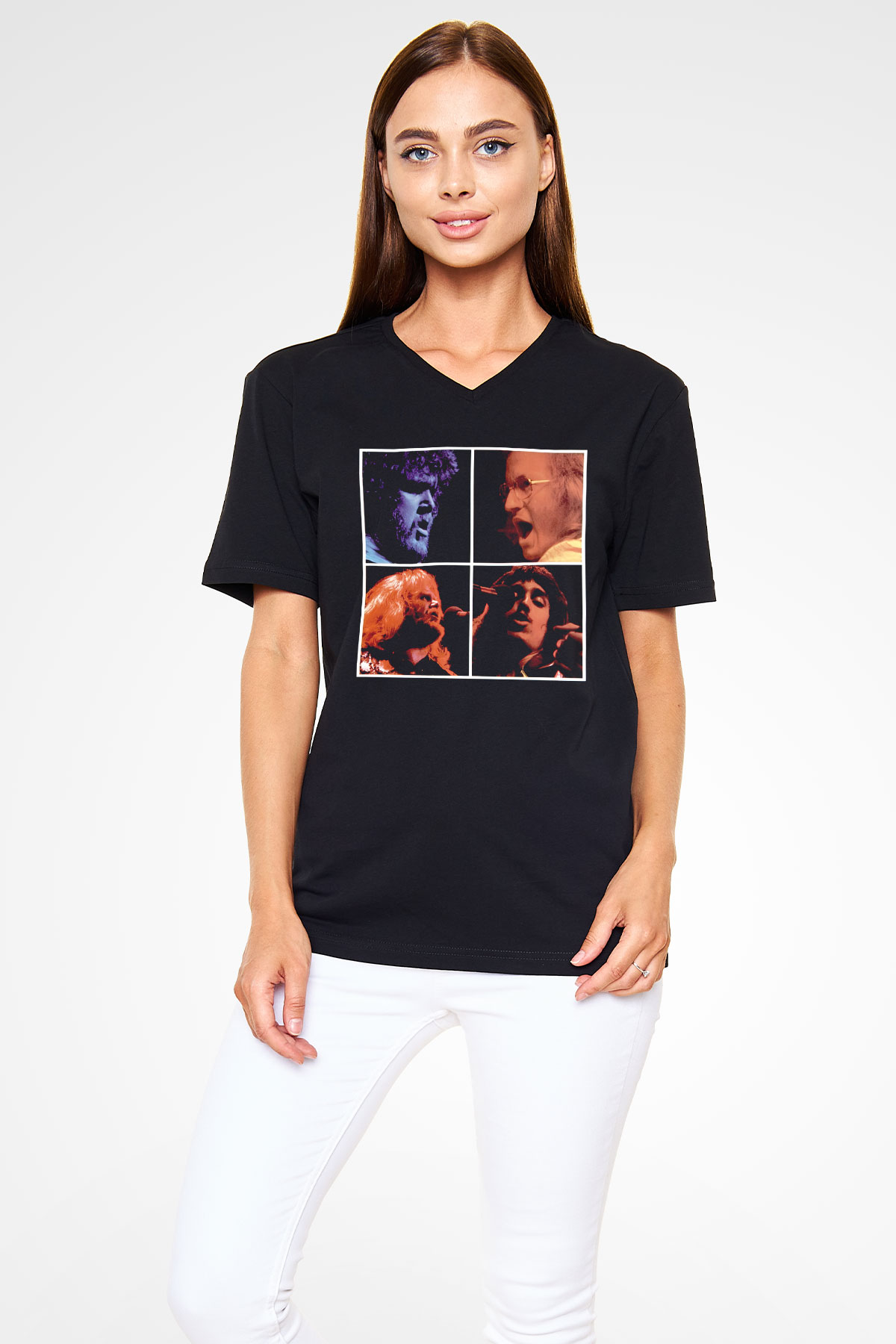 Bachman-Turner Overdrive Siyah Unisex V Yaka Tişört