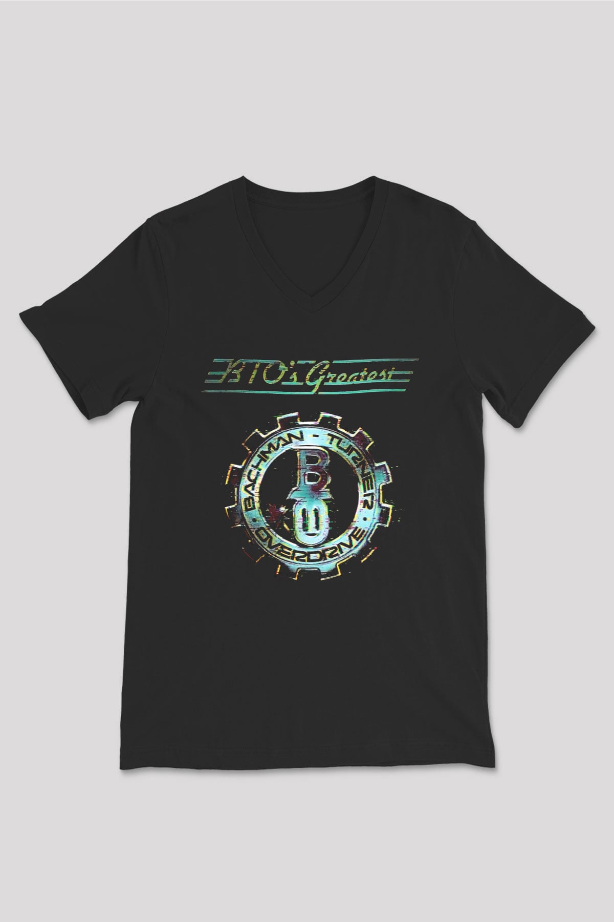 Bachman-Turner Overdrive Siyah Unisex V Yaka Tişört