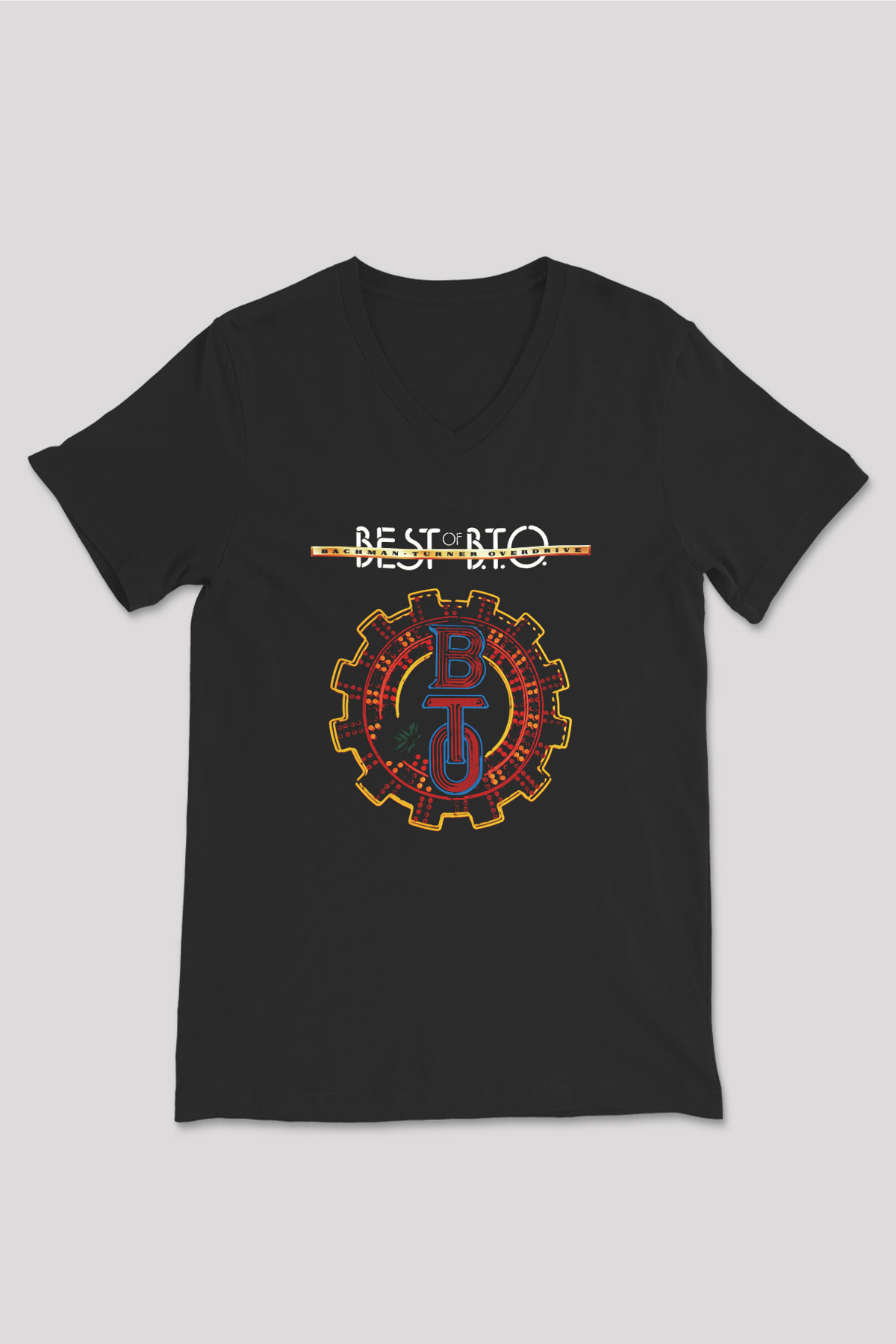 Bachman-Turner Overdrive Siyah Unisex V Yaka Tişört
