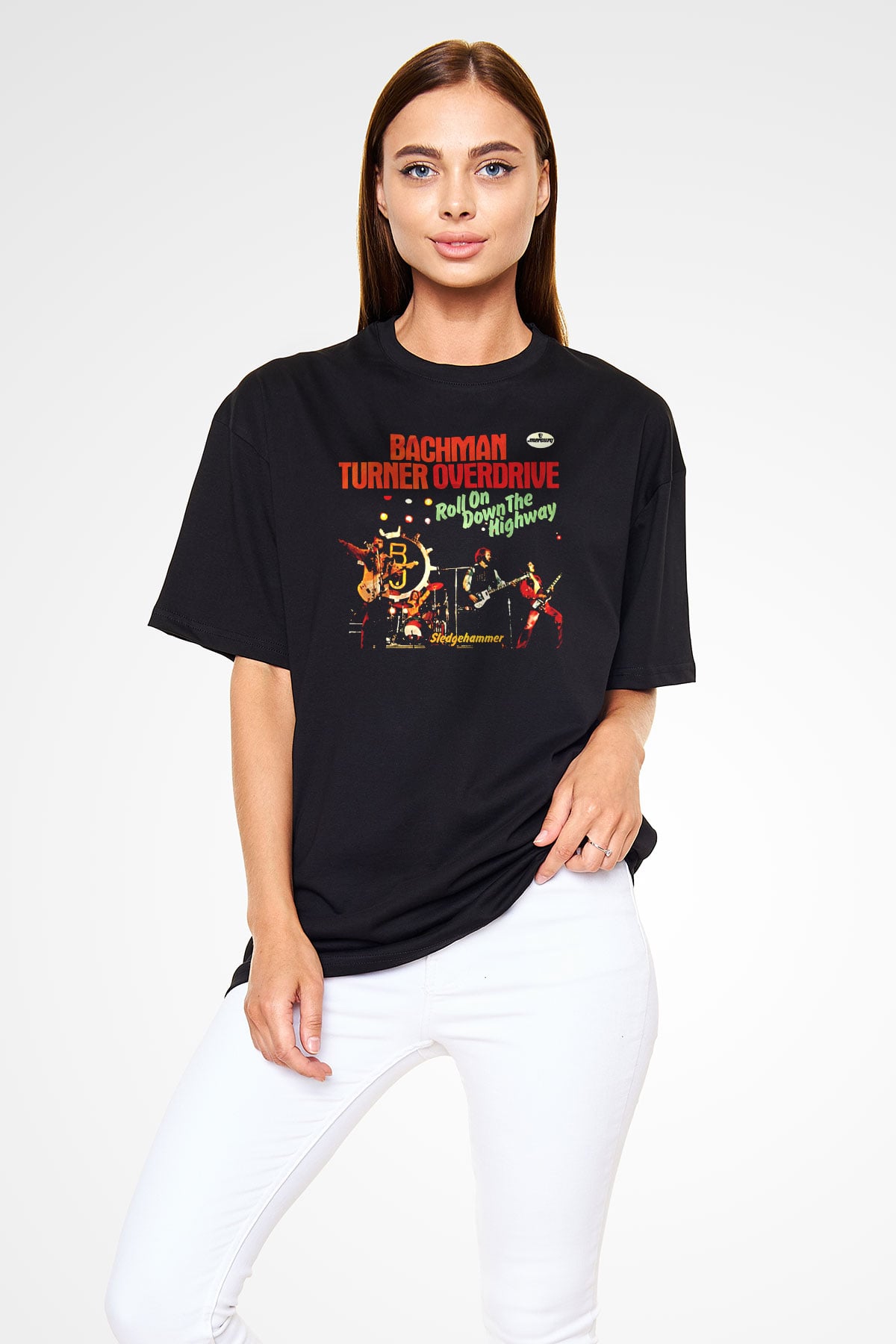 Bachman-Turner Overdrive Siyah Unisex Oversize Tişört T-Shirt