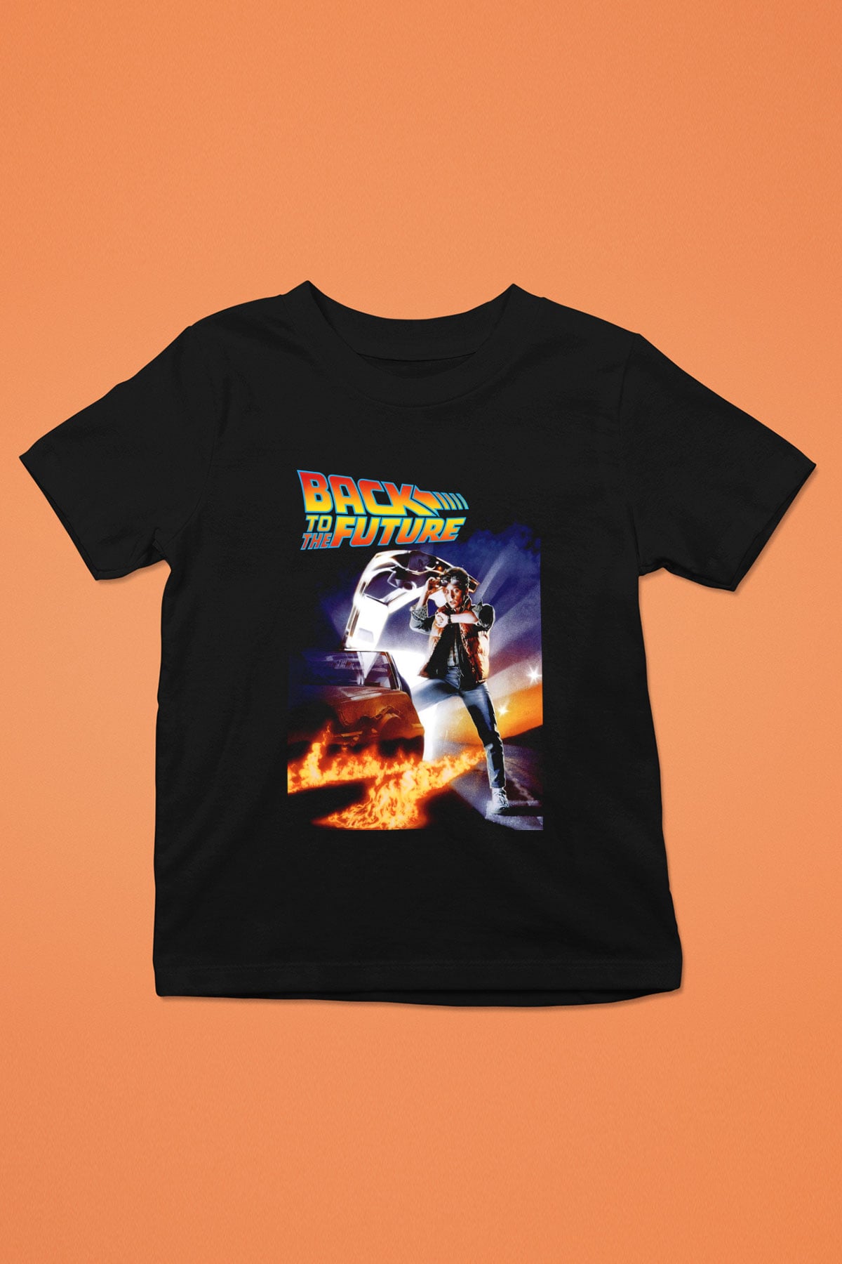 Back to the Future Geleceğe Dönüş Baskılı Siyah Unisex Çocuk Tişört