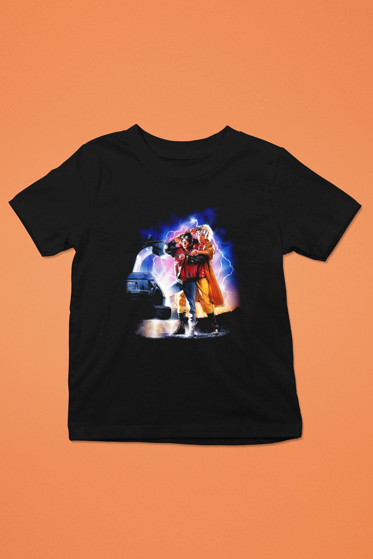 Back to the future Geleceğe Dönüş Baskılı Siyah Unisex Çocuk Tişört