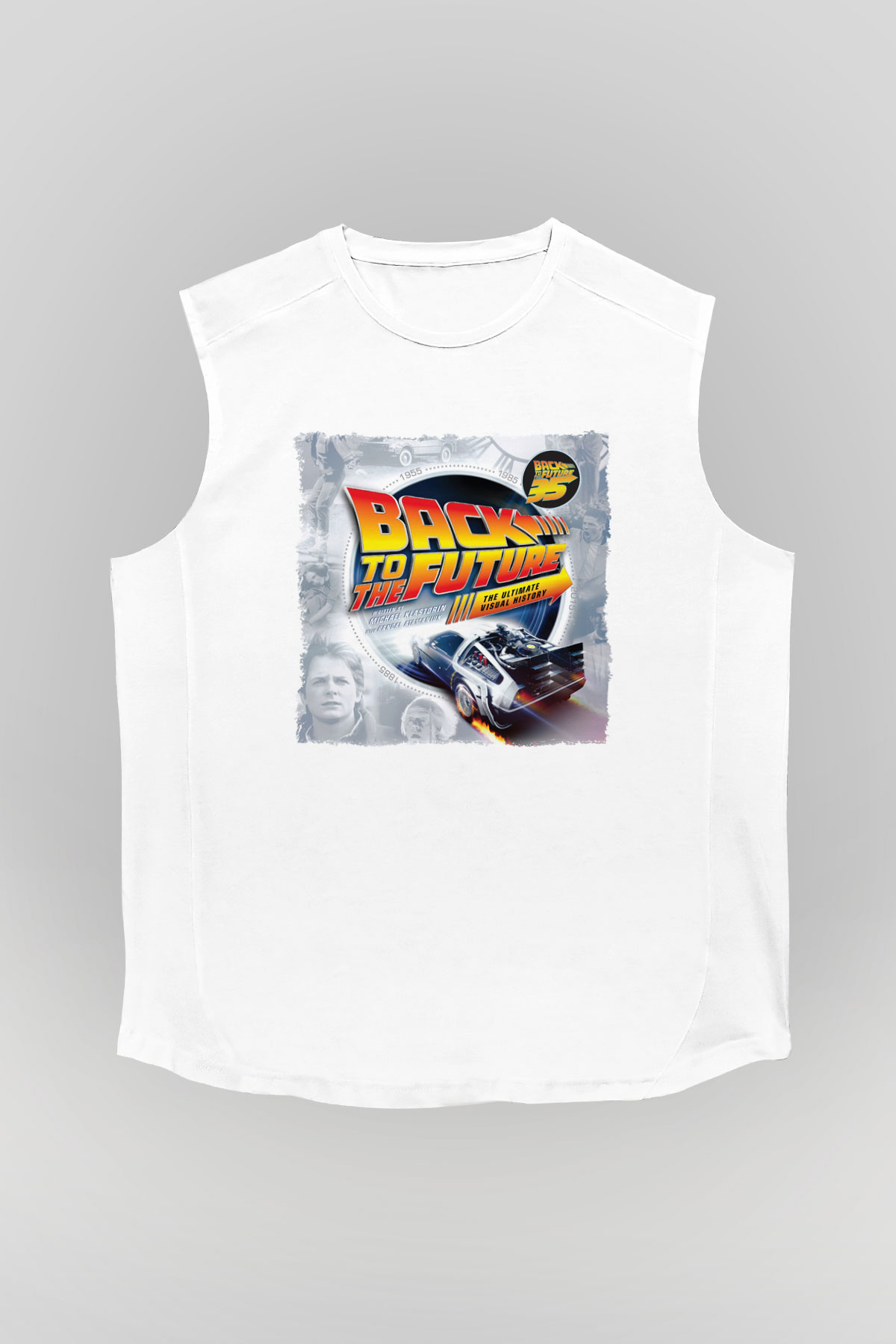 Back to the Future Geleceğe Dönüş Beyaz Unisex Kolsuz Tişört