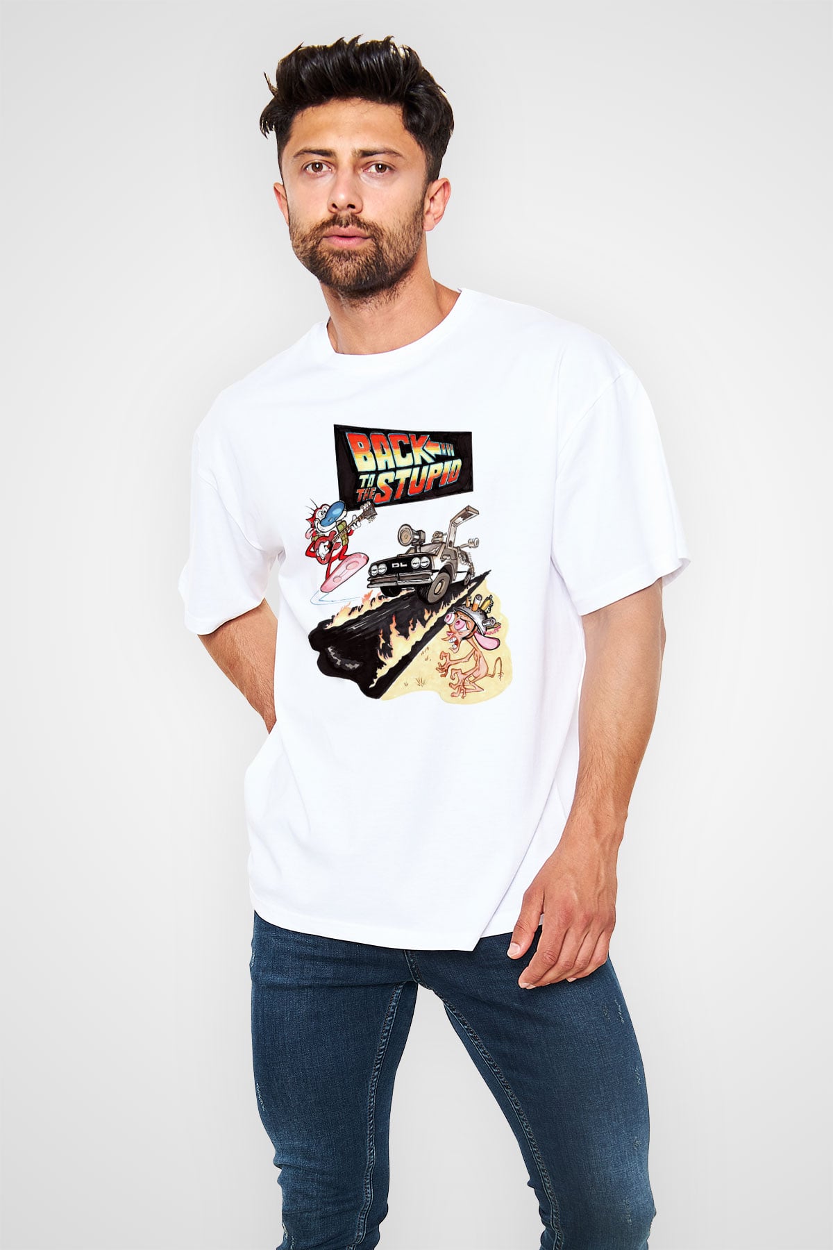 Back to the future Geleceğe Dönüş Beyaz Unisex Oversize Tişört